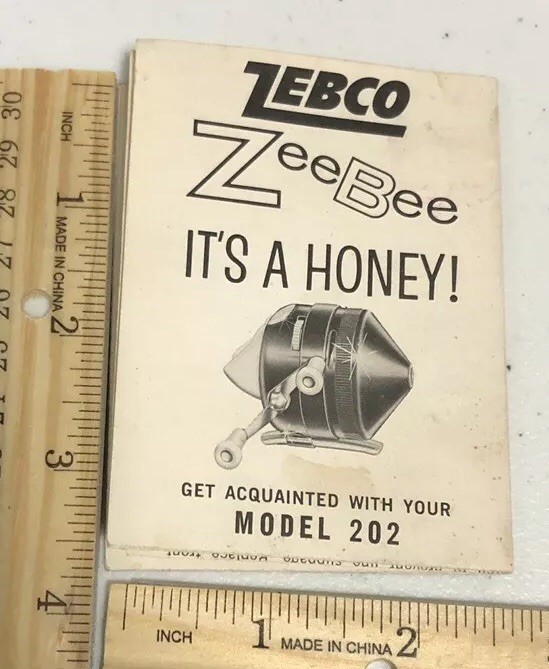 Zebco ZeeBee Model 202 Old Fishing Reel Manual Instruction Booklet R14