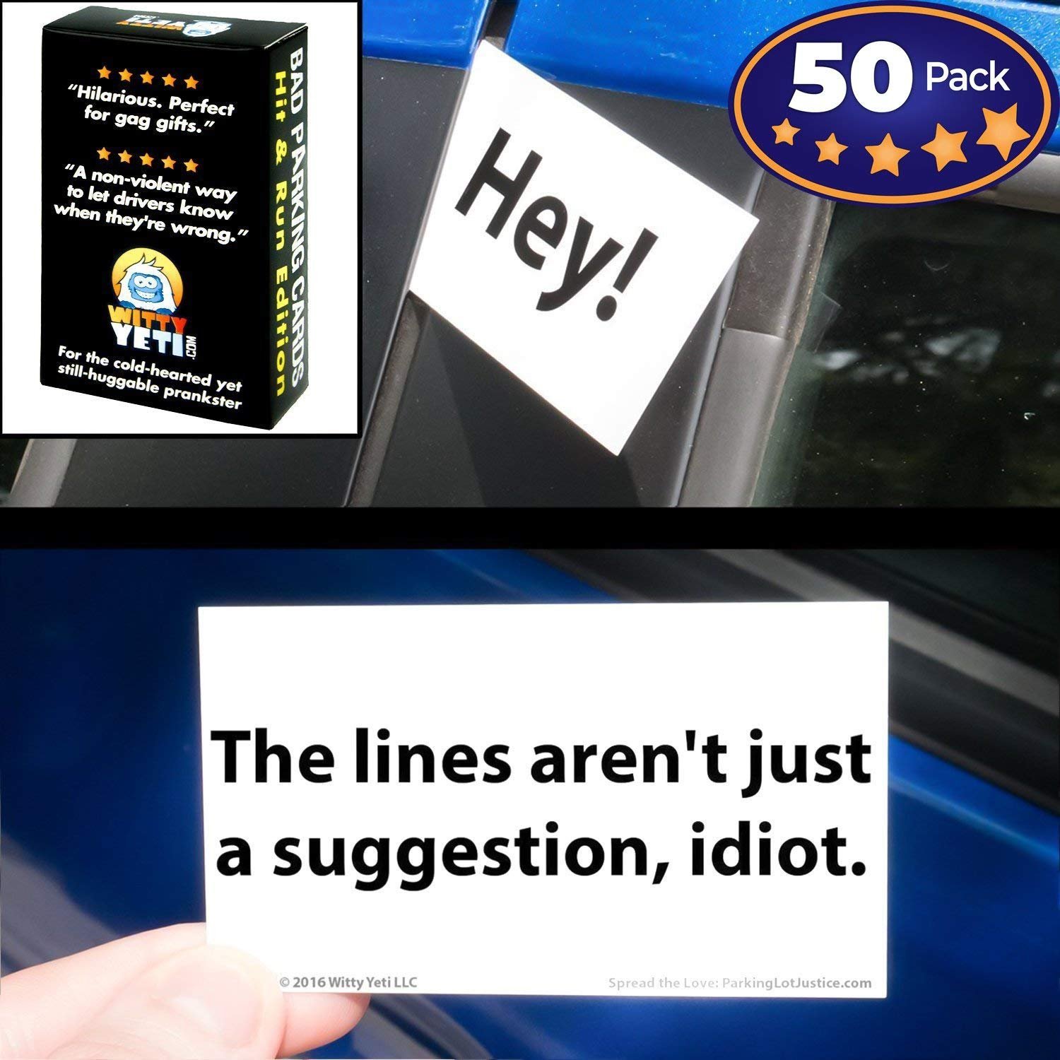 Hilarious Bad Parking Card Set, Hit & Run Family Friendly Edition by Witty Yeti
