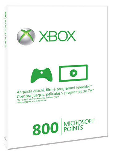 MICROSOFT X360 Live 800 points Card Sleeved MICROSOFT