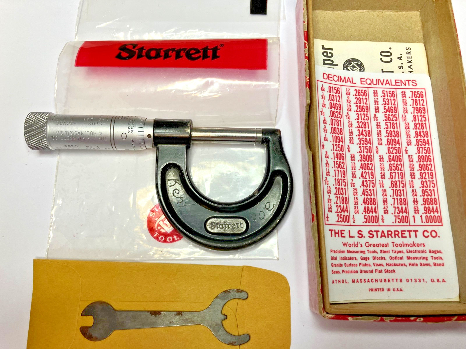 Preowned Starrett Micrometer. (0-1") In very nice condition.