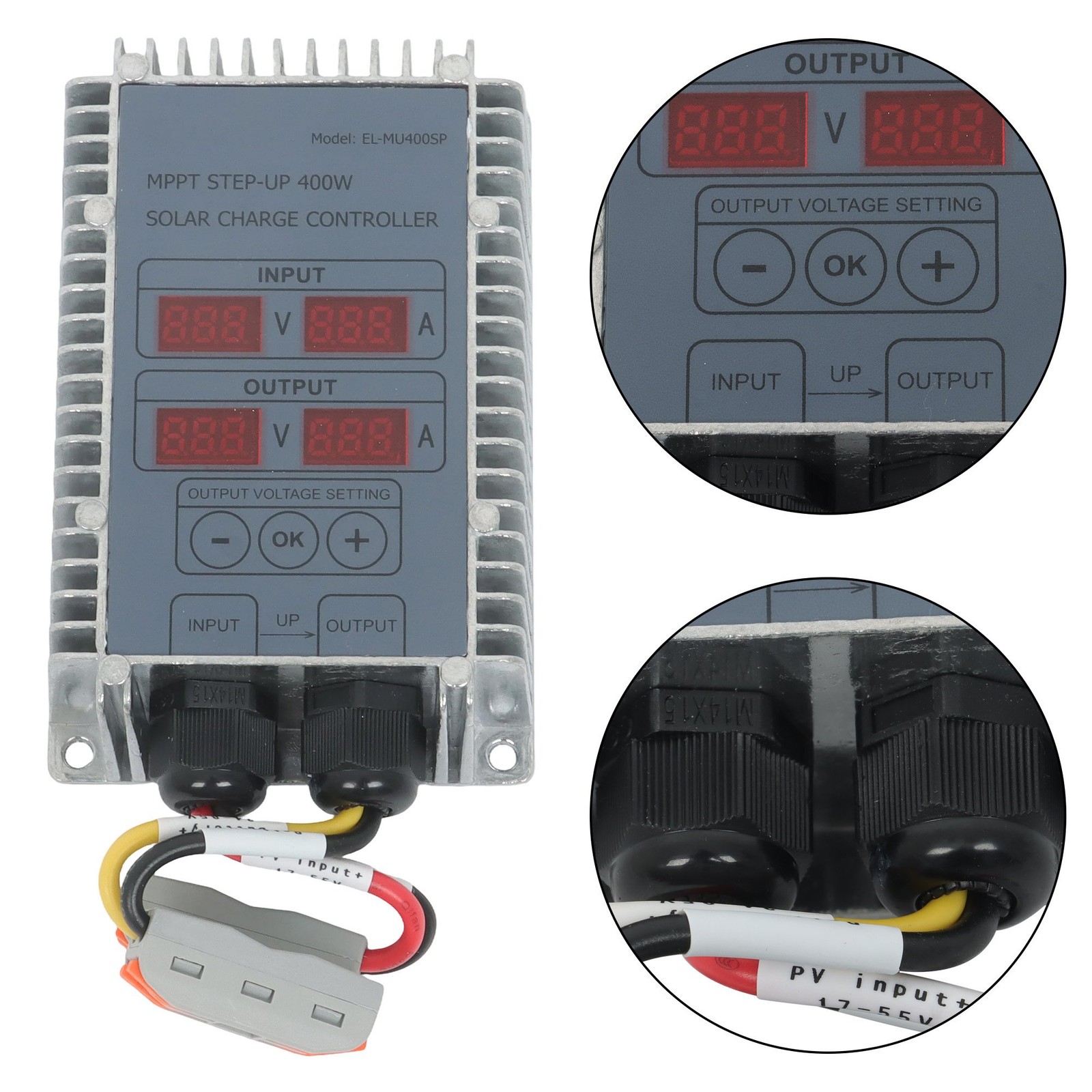 High Power MPPT Solar Controller 400W 24-85V Boost Backlight Display Waterproof