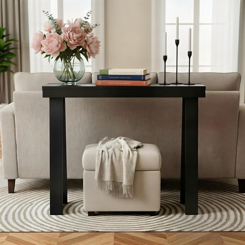 Solid Pine Console Table Entryway Accent Furniture Easy Assembly Durable Design