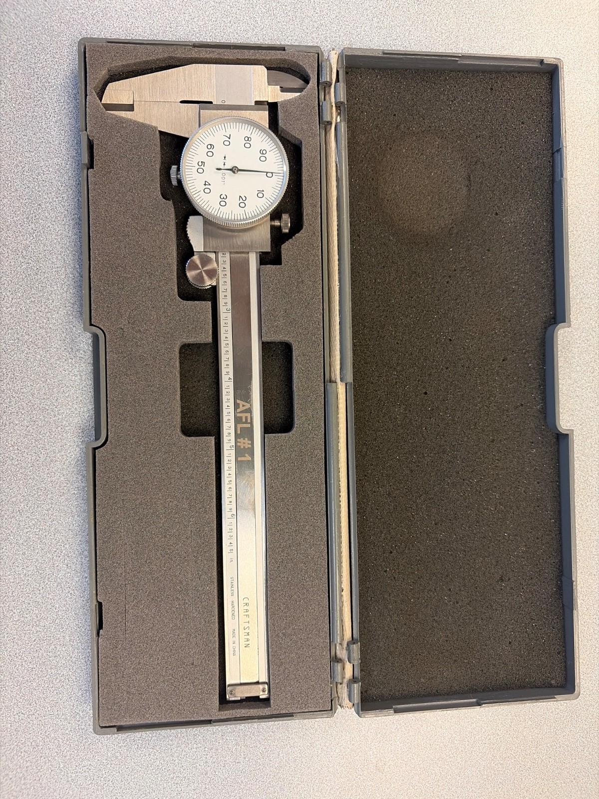 Craftsman 6" Manual Dial Caliper Stainless Steel In Case