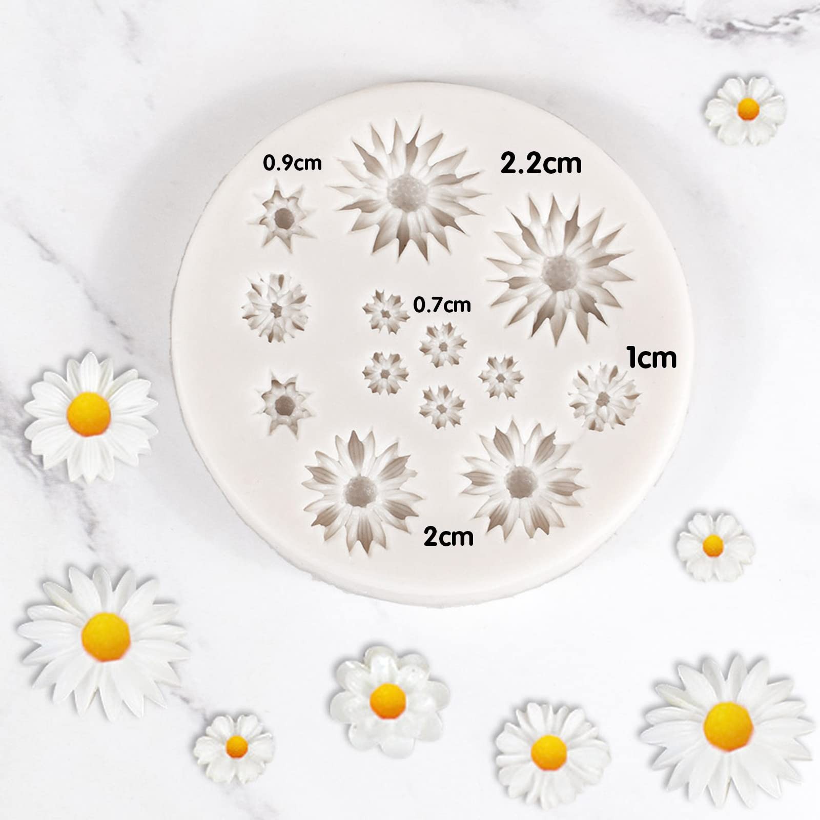 1PCS Flower Polymer Clay Molds - Miniature Silicone Daisy for DIY