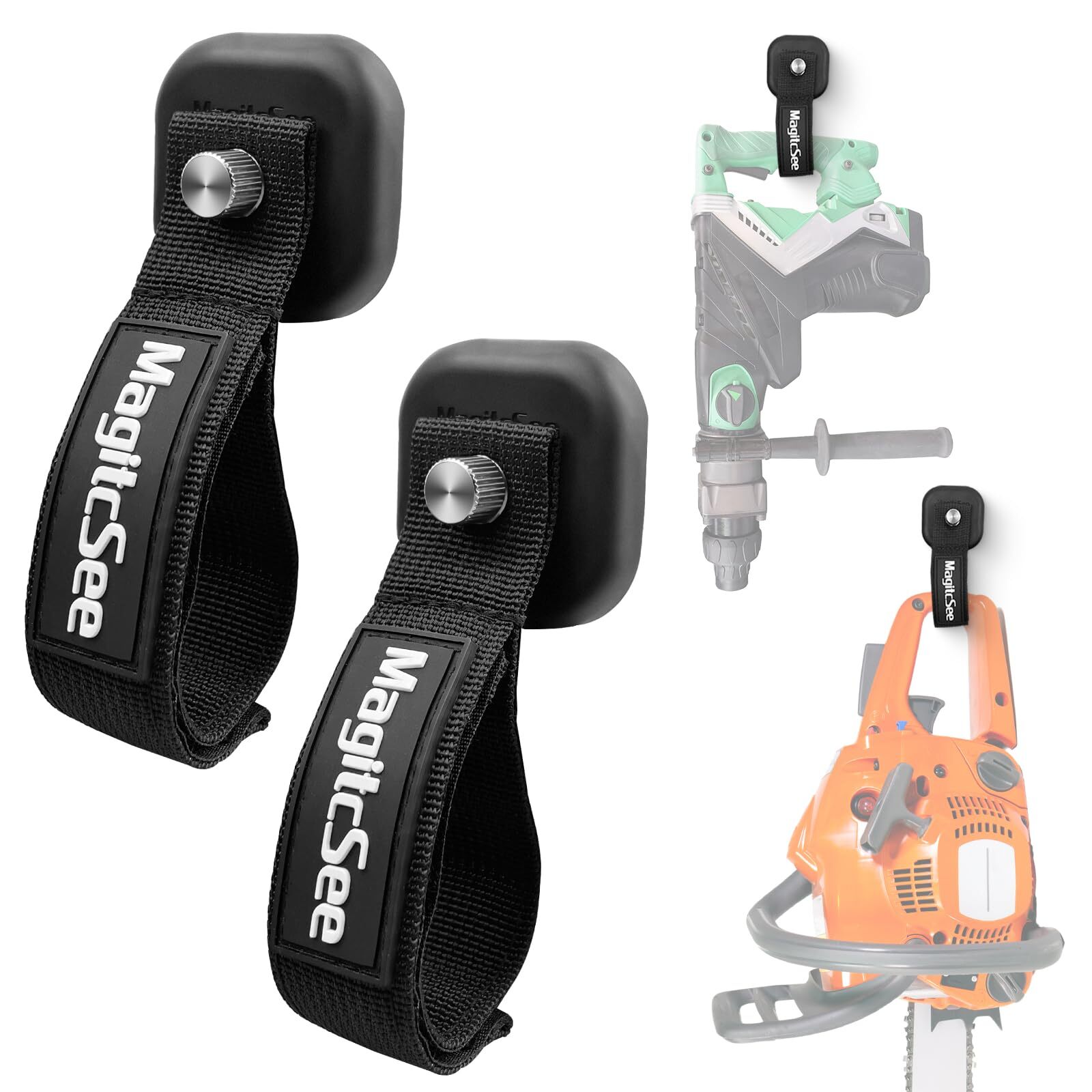 2 Pack Heavy Duty Magnetic Hook Straps for Extention Cords, Powerful Cruise G...