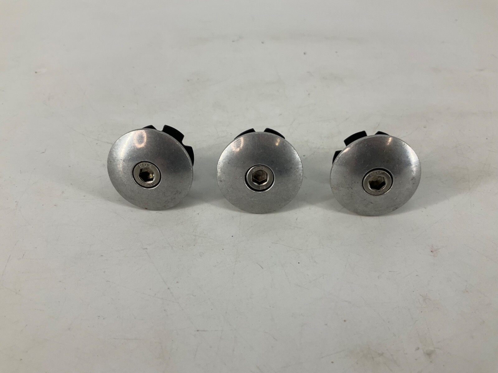Lot of 3 Comp Caps W/ Star Nuts 1 1/8" Silver