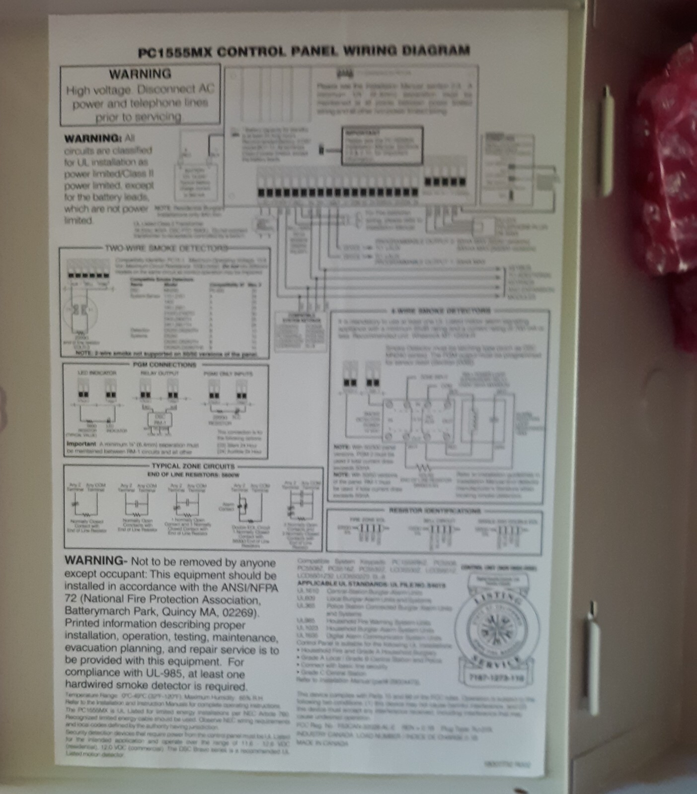 DSC PC1555MX Security Alarm Control Panel (NEW/NOS)