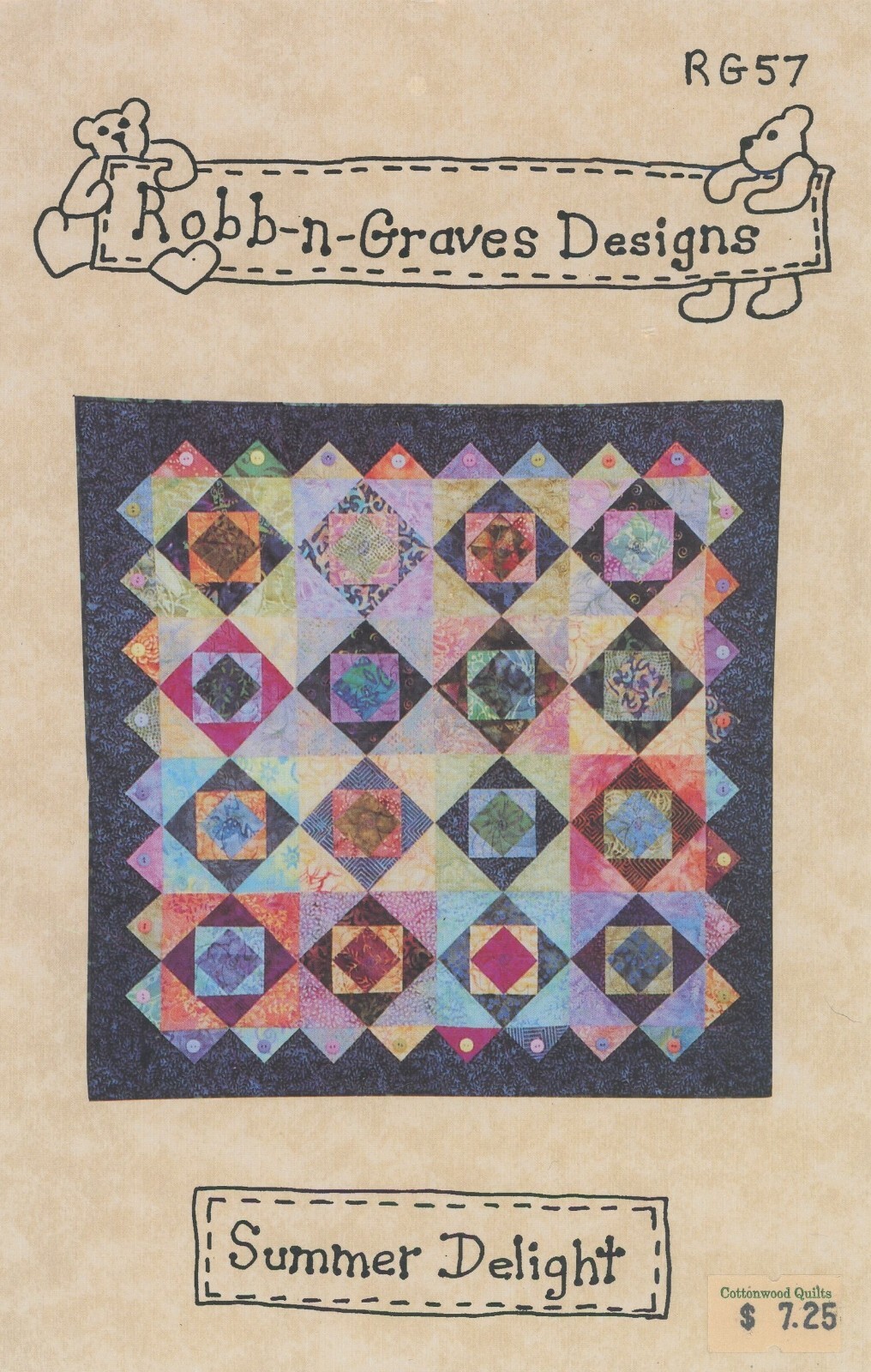 Robb N Graves Designs Summer Delight Quilt Pattern 30" x 30" NEW