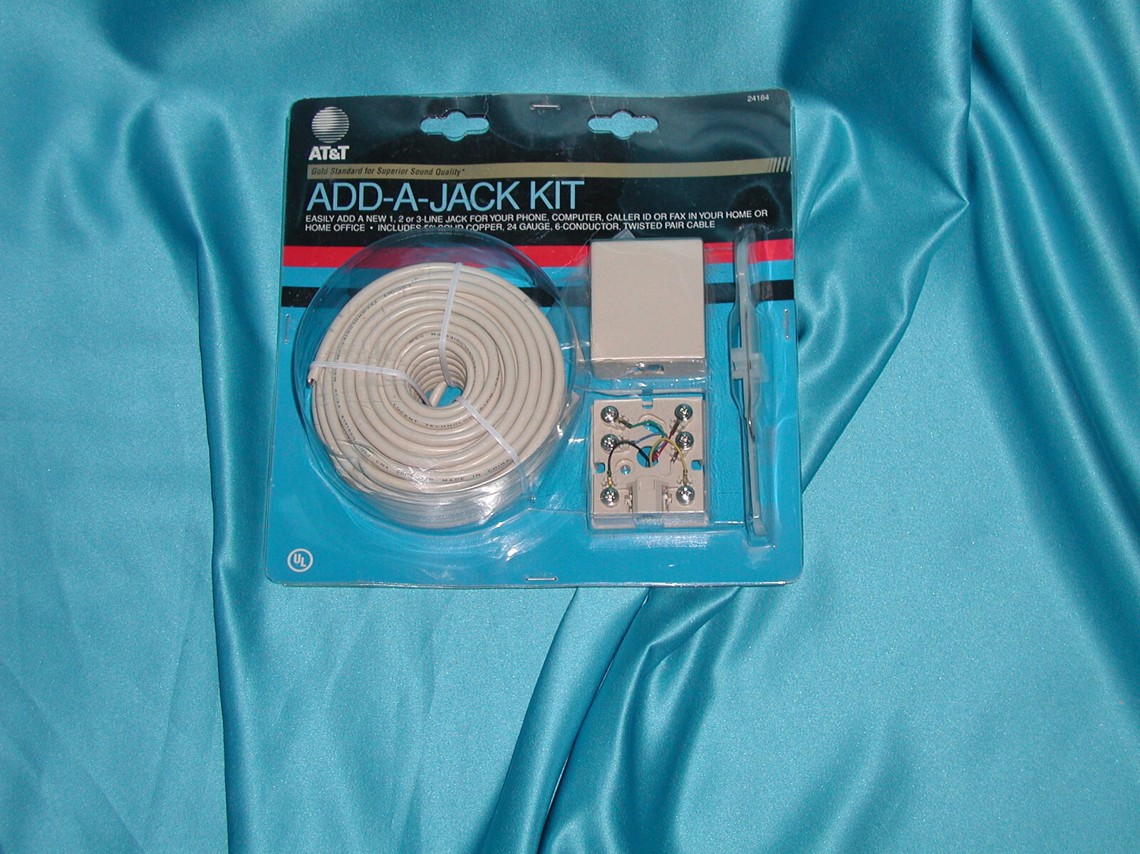 ATT 24184 Add JackKit 50ft 24AWG SolidCU 6Cond Modular Jack InstalTool Open Box!