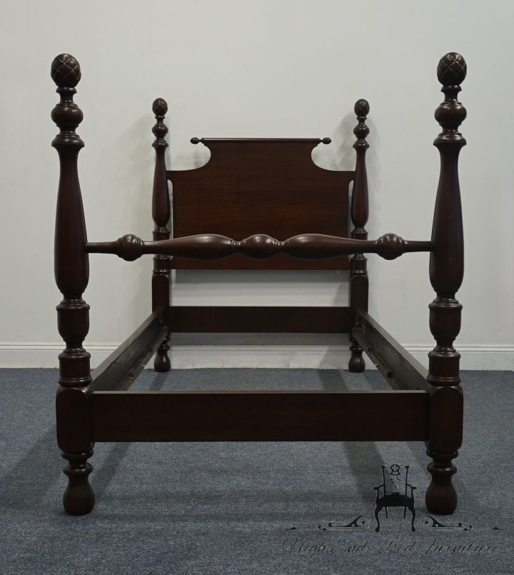 VINTAGE ANTIQUE Solid Mahogany Traditional American Federal Style Twin Size C...