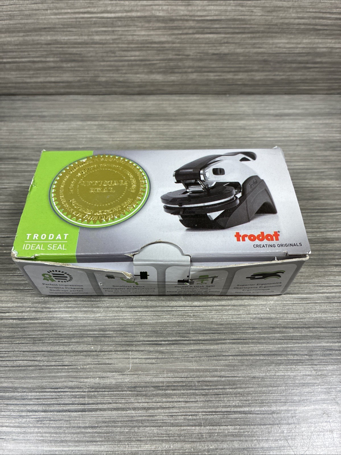 Trodat Ideal Seal Embossing Press Black 2in Handheld BRAND NEW Open Box