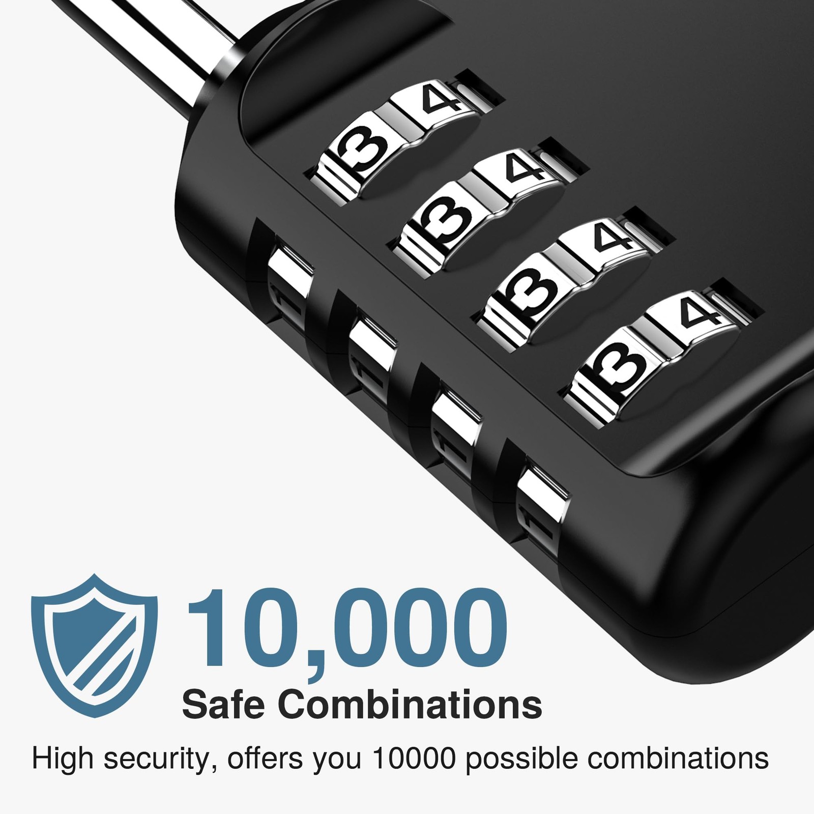 Puroma 1 Pack Combination Lock Locker 4 Digits Combo Padlock Medium, Black