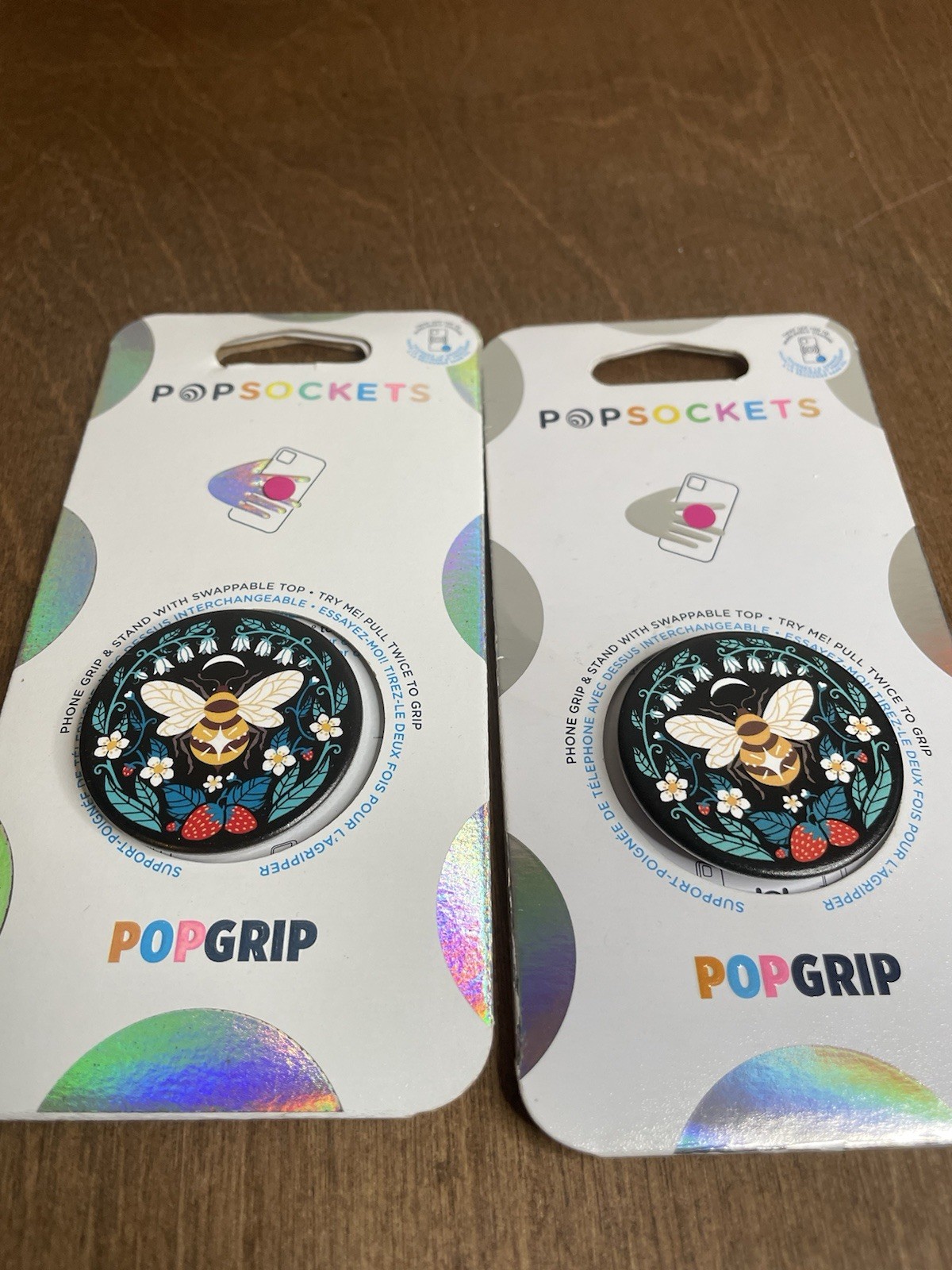 Lot Of 2 New PopSockets Bumble Bee Boho PopGrip Swap Top Cell Phone Grip Stand