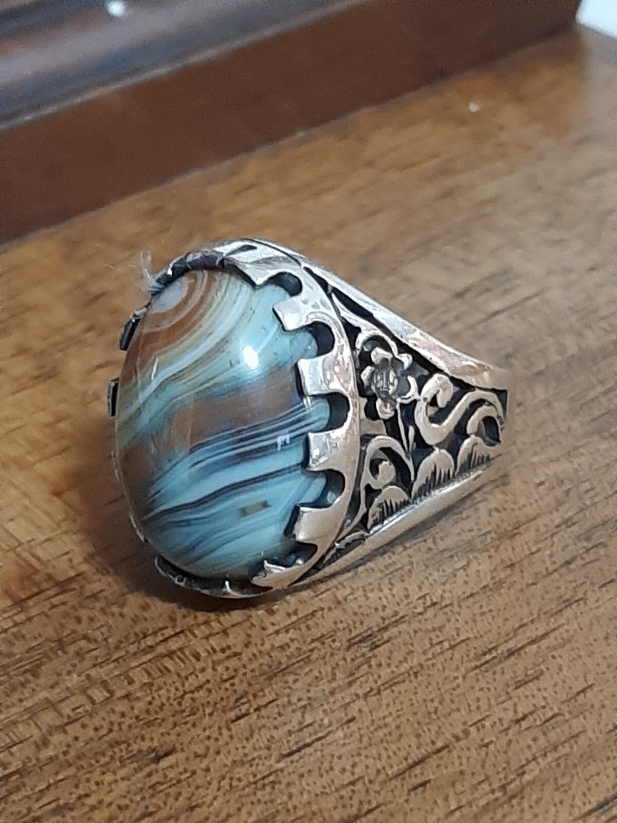 MENS RING 925 SILVER solitaire seal carnelian rainbow pirate chiseled