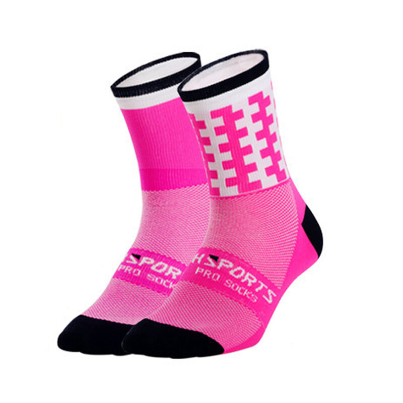 Road Cycling Riding Socks Bicycle Bike Sports Athletic Socks XC BMX MTB Pink