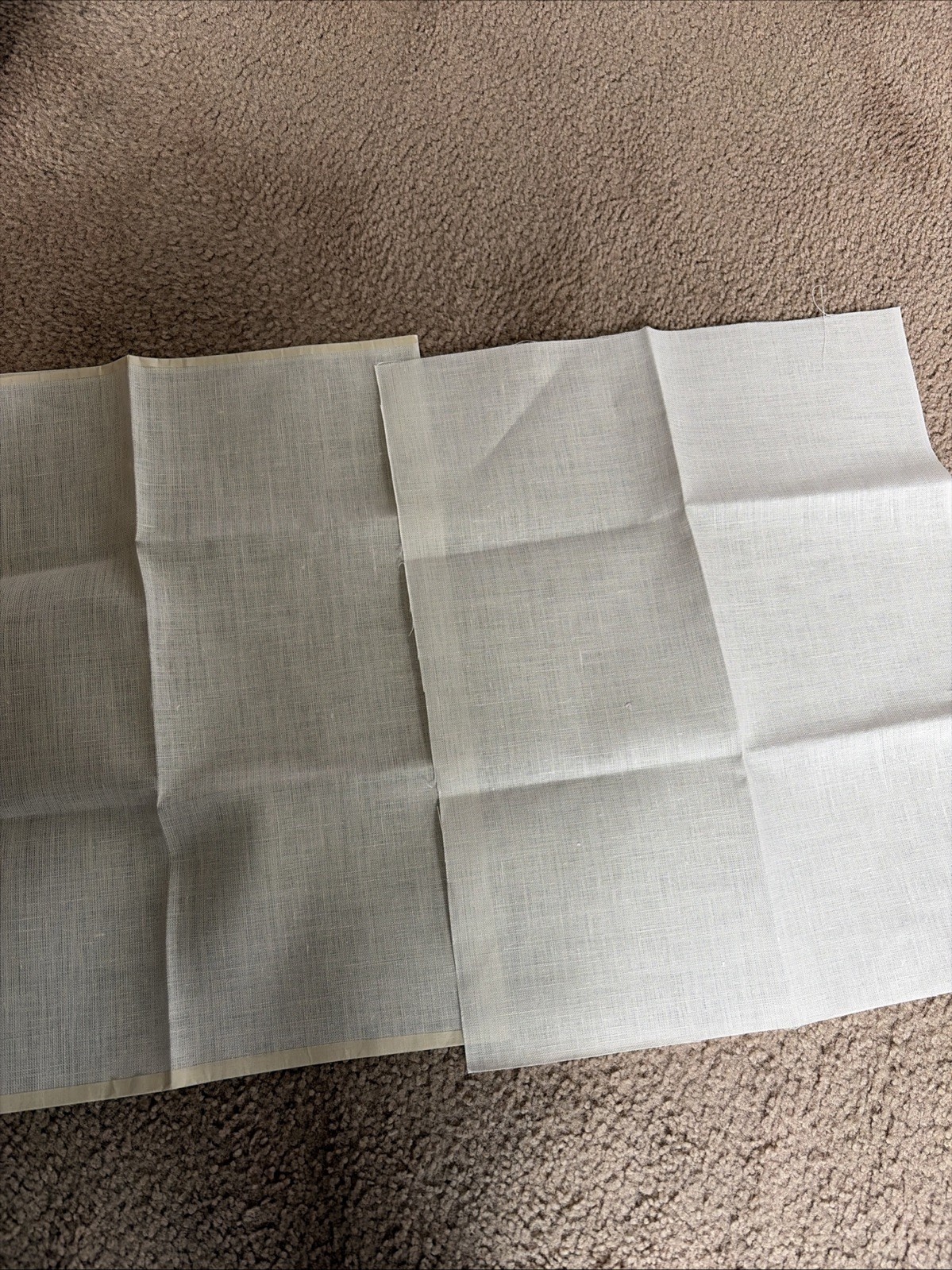 15x17” Lot 2 Cross Stitch Fabric Ivory Linen Stiff Craft Sew