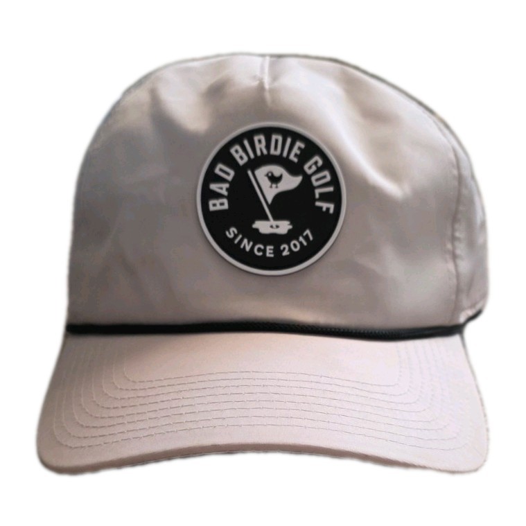 Bad Birdie Flag Patch Rope Hat Adjustable Golf Cap Beige Tan Snapback RN158230