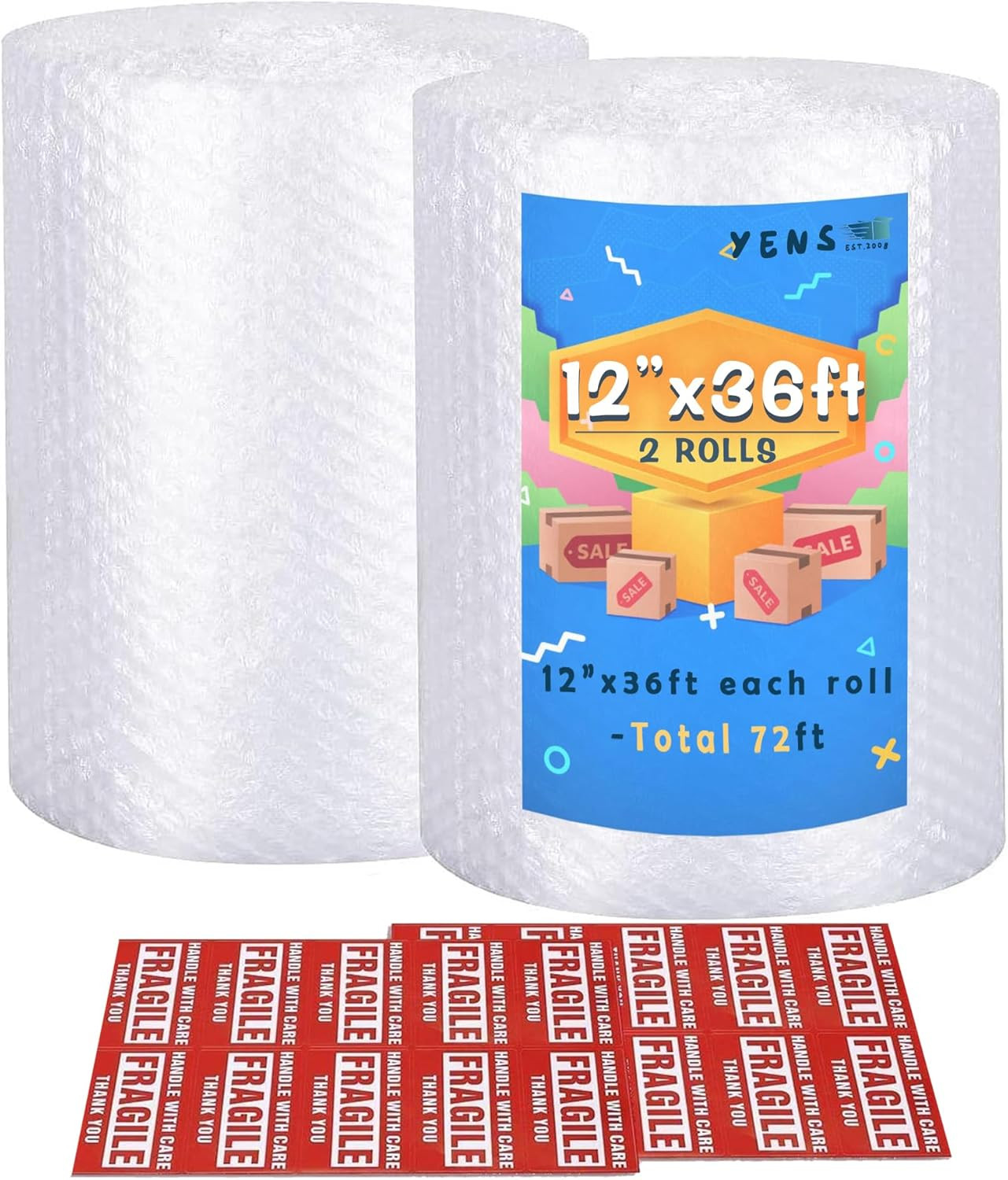 Nylon Bubble Cushioning Rolls 72 Ft 12 Inch Width Packing Materials 3/16" AIR...