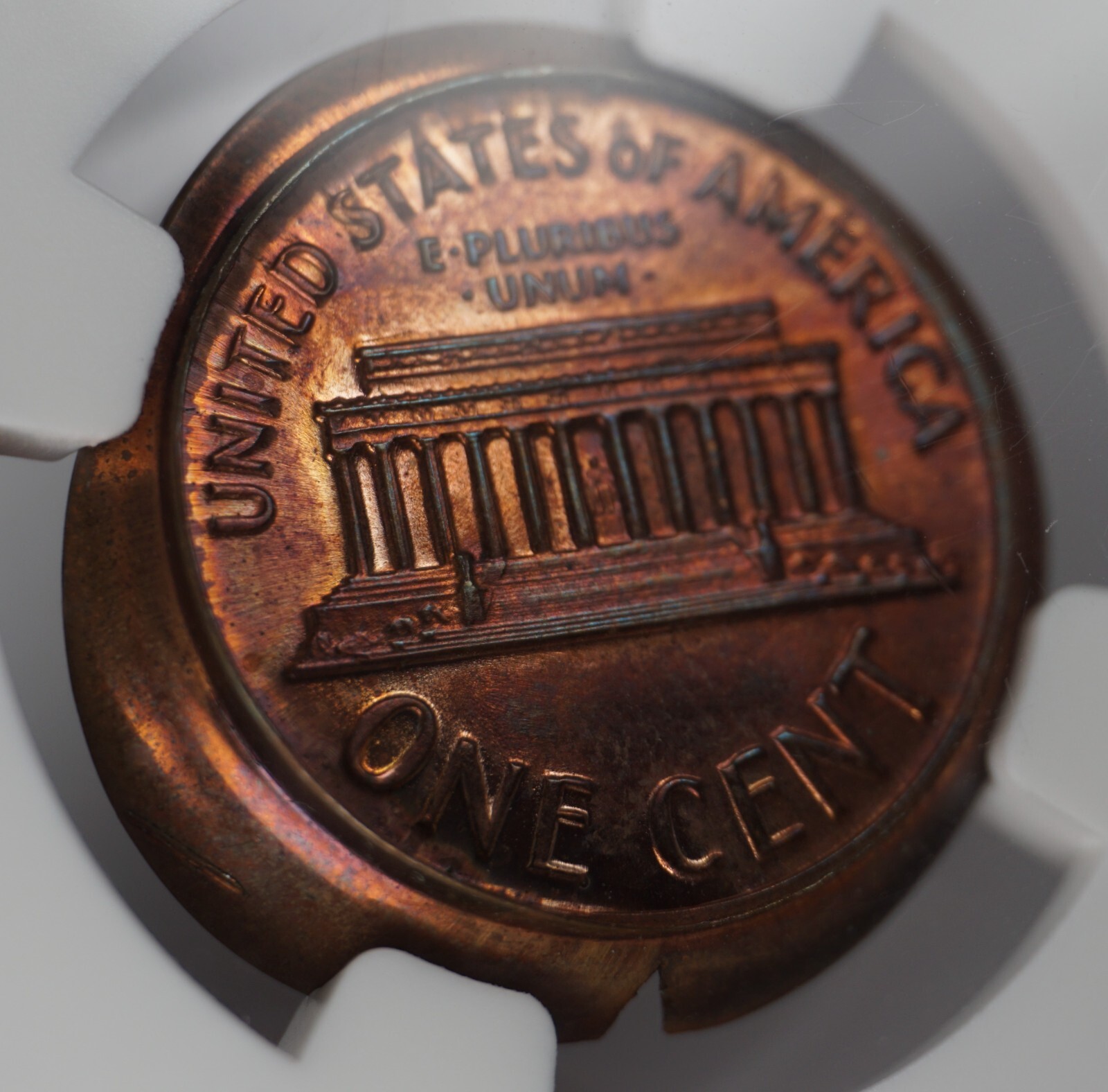 1970 1c Cupped Massive Broadstruck with Indent Cap Rare Mint Error NGC MS65RB