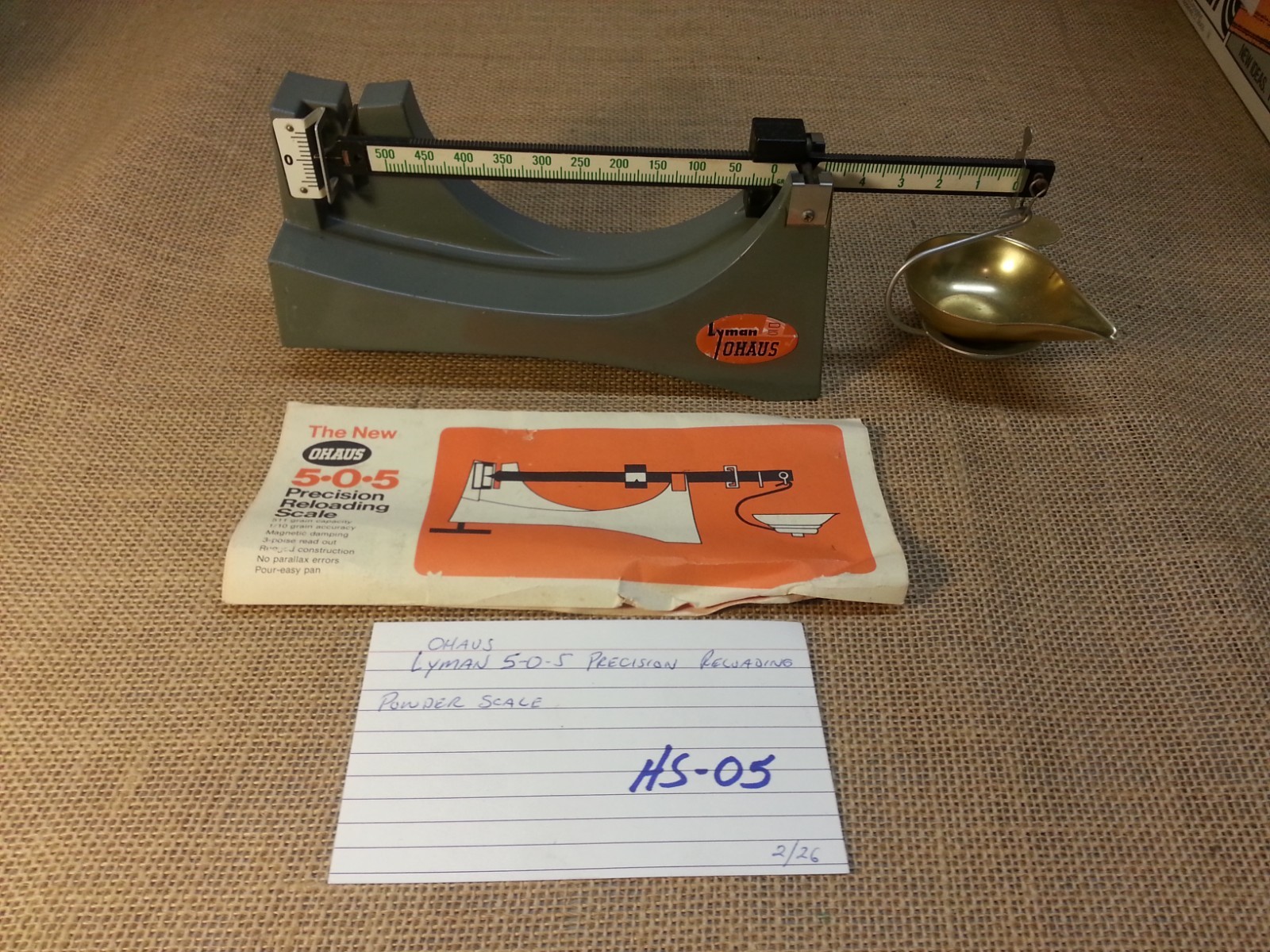 Vintage Ohaus / Lyman 5-0-5 Reloading Powder Scale Ohaus MFG