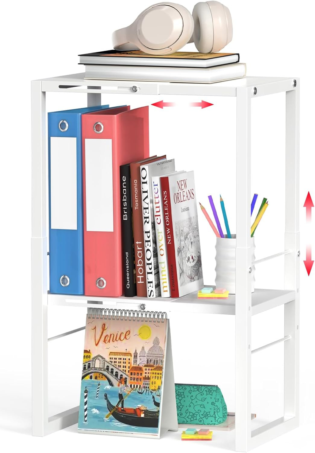 Locker Organizer Shelf, Metal Adjustable Width and Height, Ideal Locker for Scho