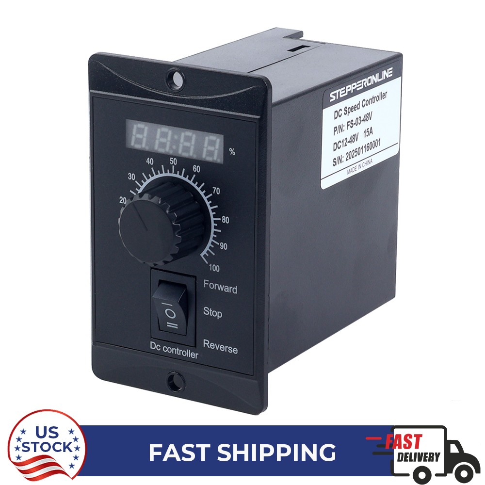 STEPPERONLINE AC Motor Speed Controller 250W 12-48VDC for Variable Speed Motor