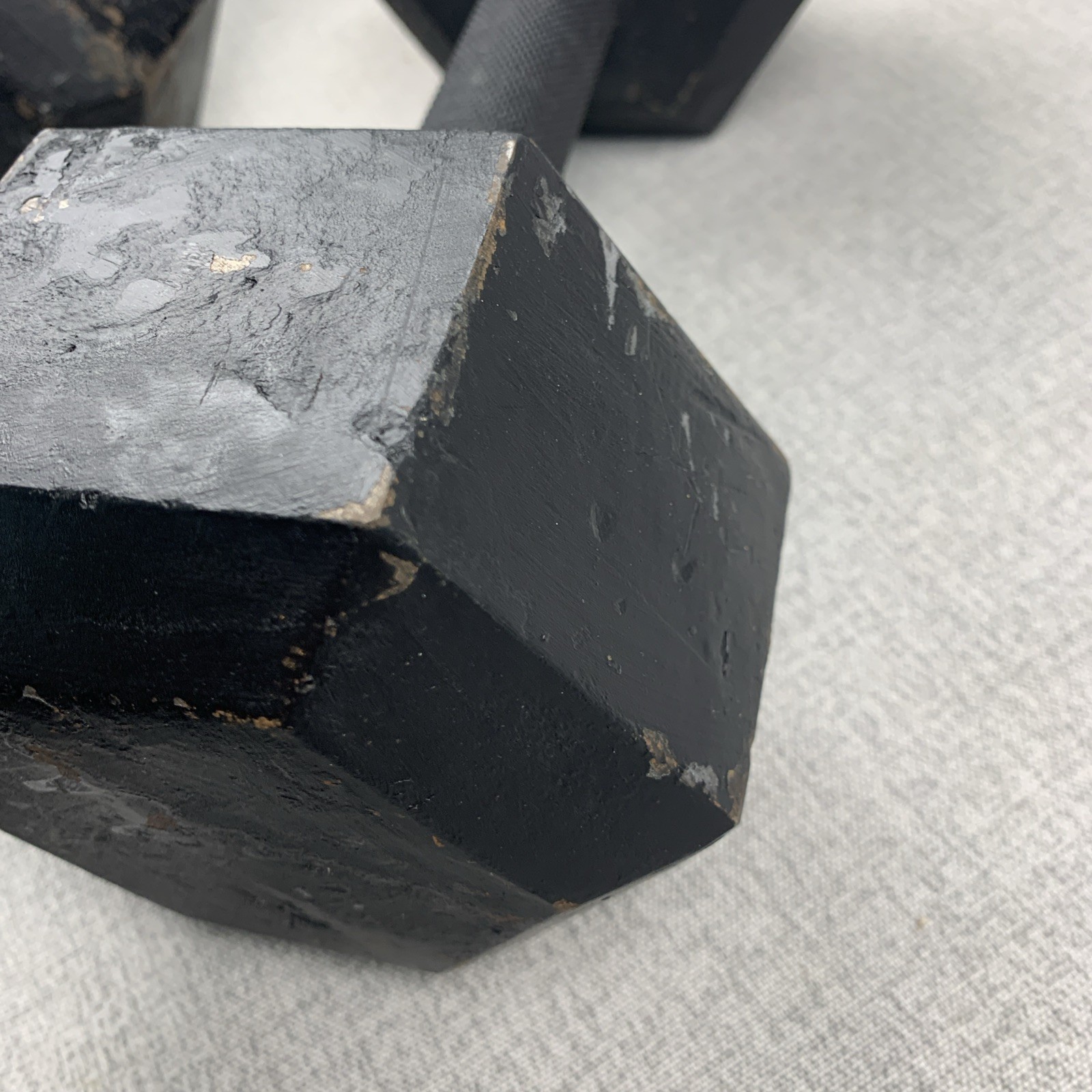 Vintage York 25 lbs Round Dumbells Pair - Hexagon Head