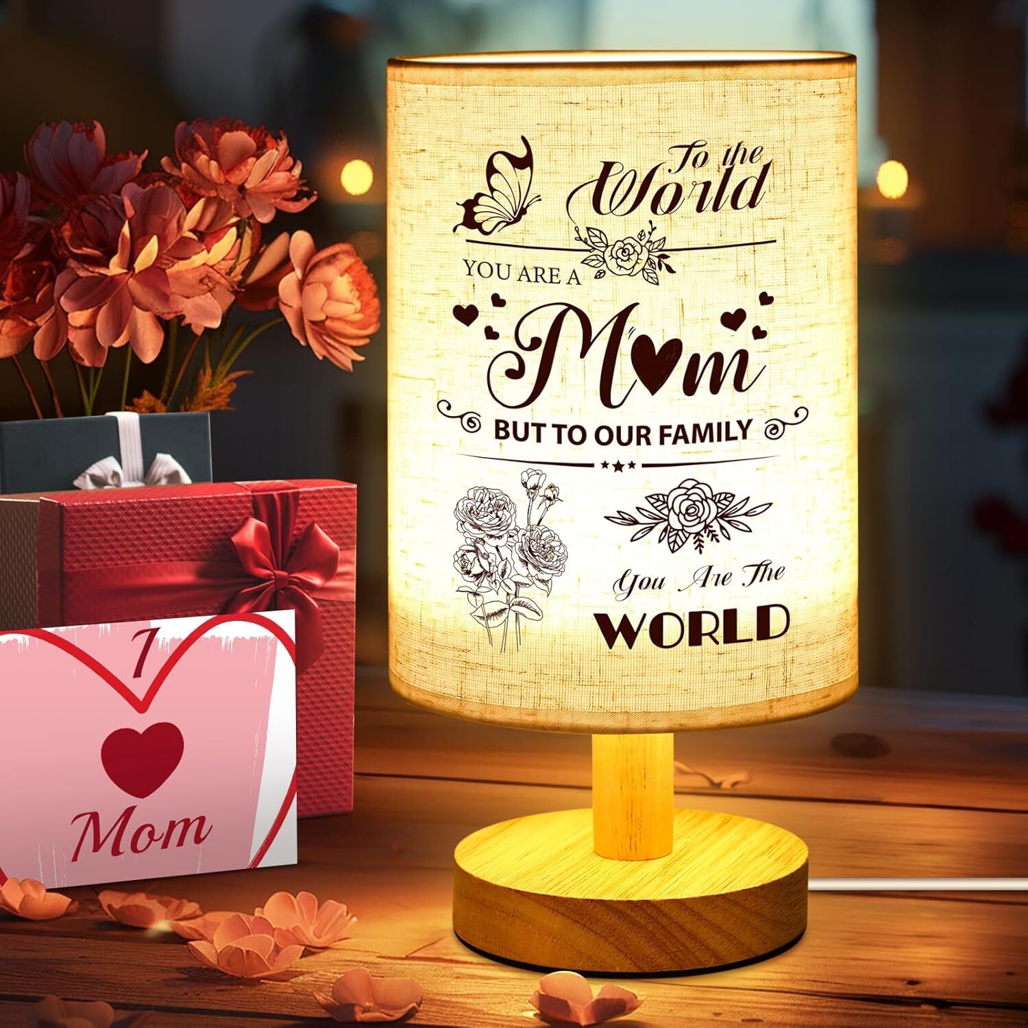 Mom Birthday Gifts, Fabric Lights Table Lamp Gifts for Mom from Daughter Son,...