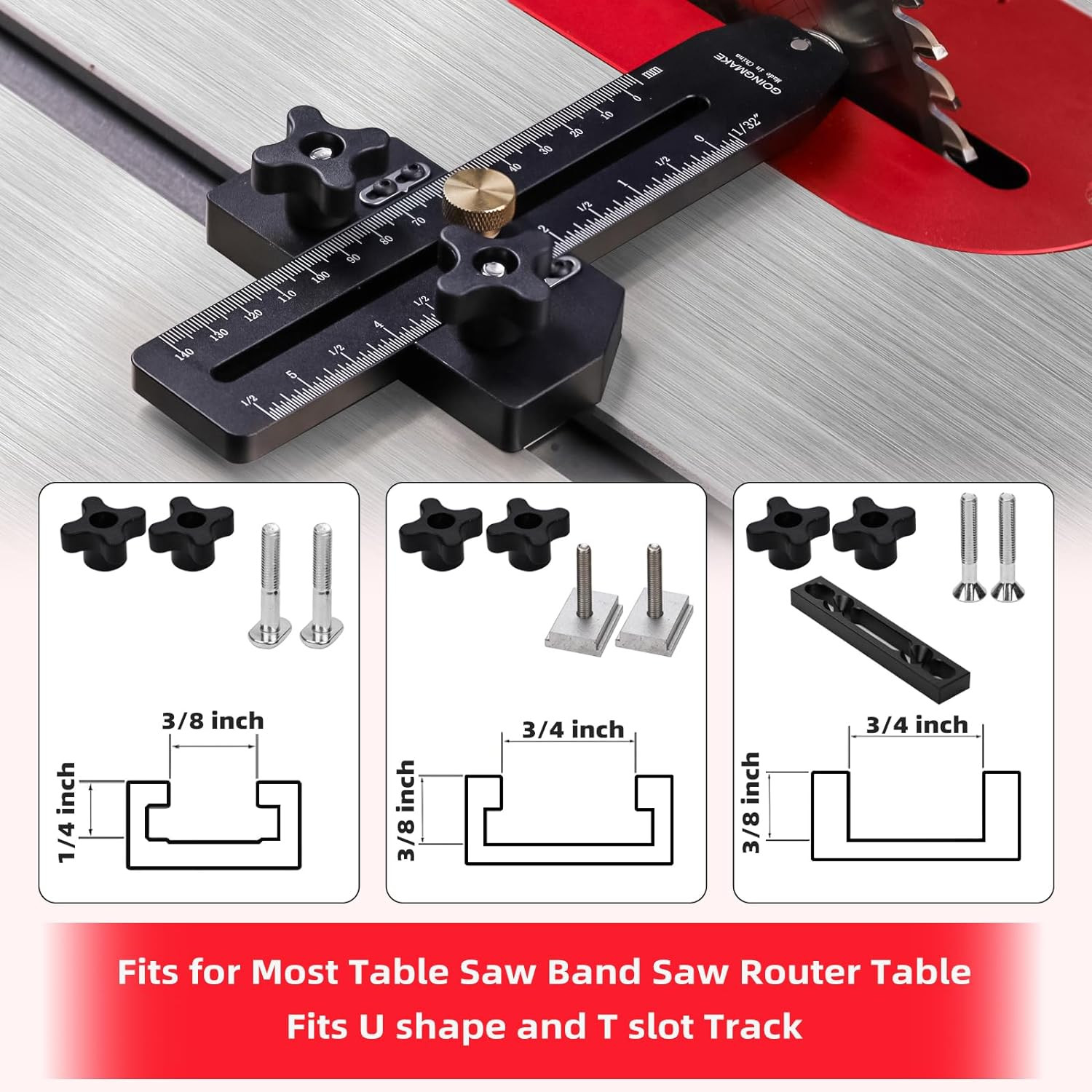 GOINGMAKE Thin Rip Jig Table Saw Jig Guide for Making Repetitive Narrow Thin Str