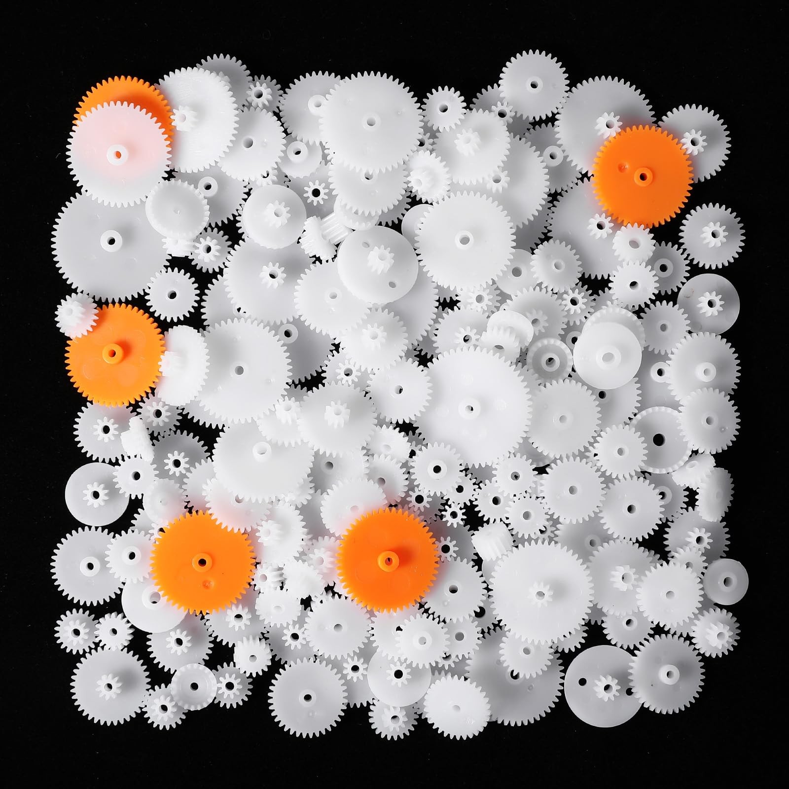 200PCS White Plastic Gears Module 0.5 Plastic Single Gear Spindle Small Motor...