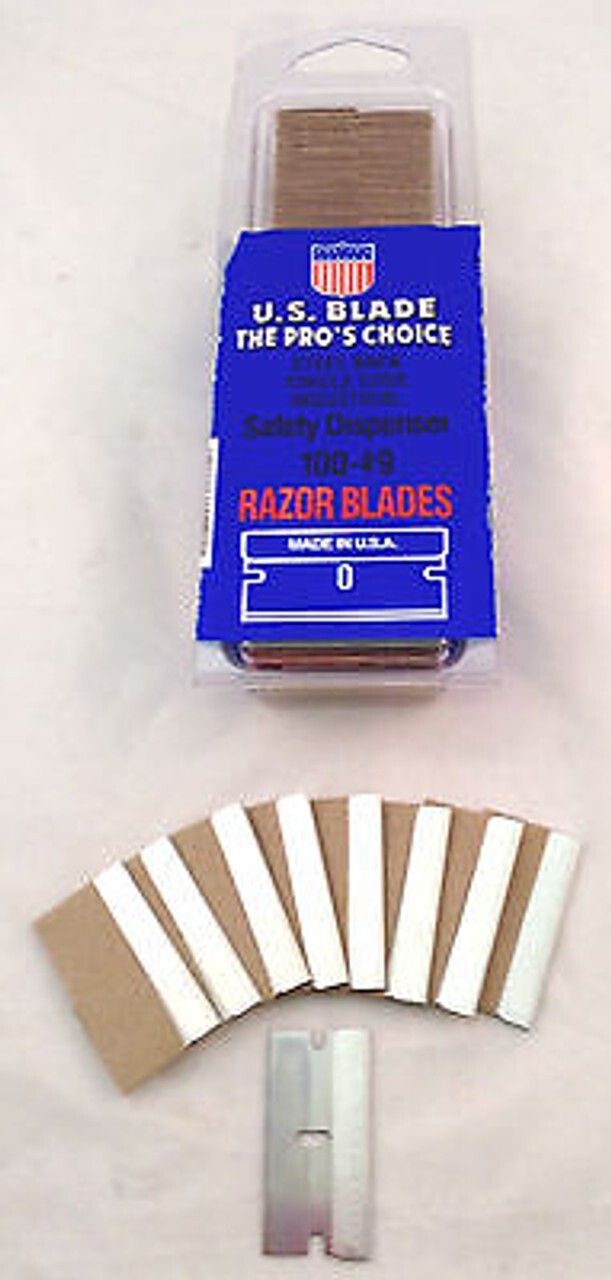 U.S. Blade Steel Back Single Edge Razor Blades .009 100/Pack