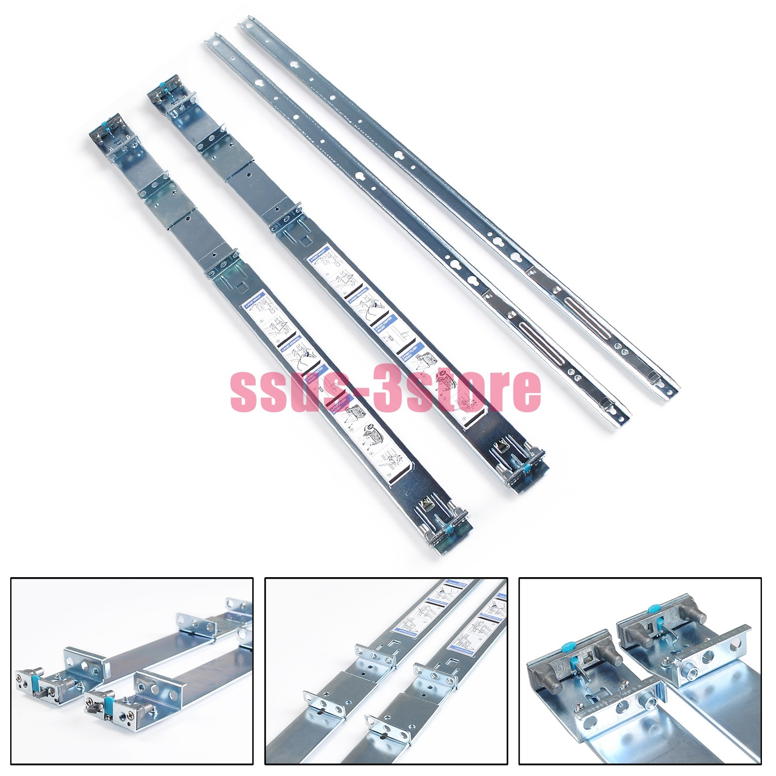 1U Static Ready Rails Kit 053D7M For Dell R410 R420 R630 R440 R640 R740 R6415