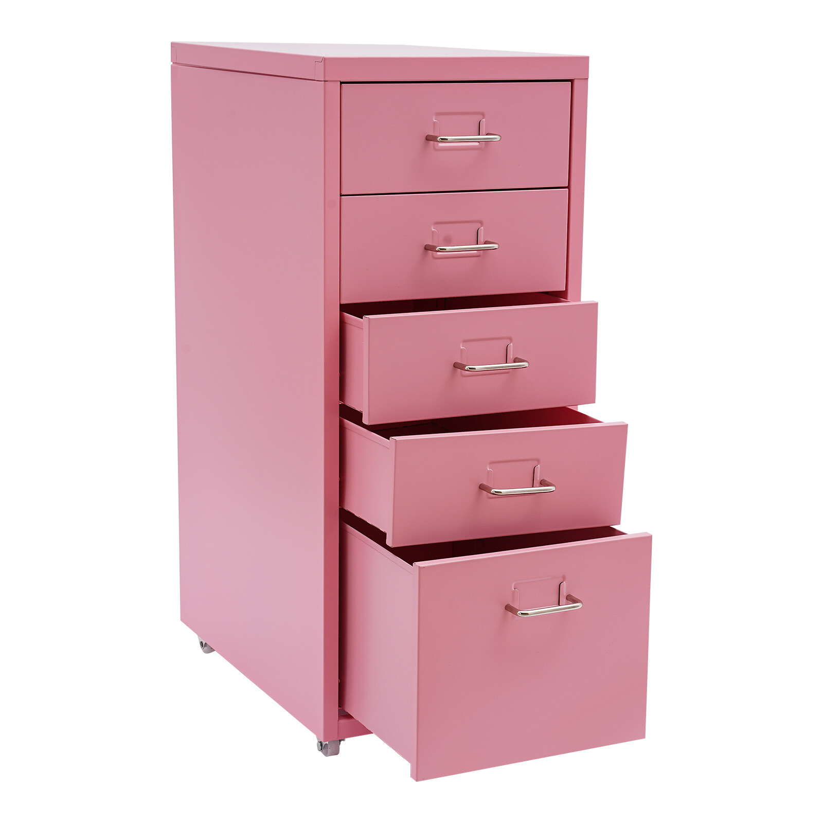 5 Drawer File Cabinet W/ Lock Under Desk Rolling Storage Cabinet Storage File US