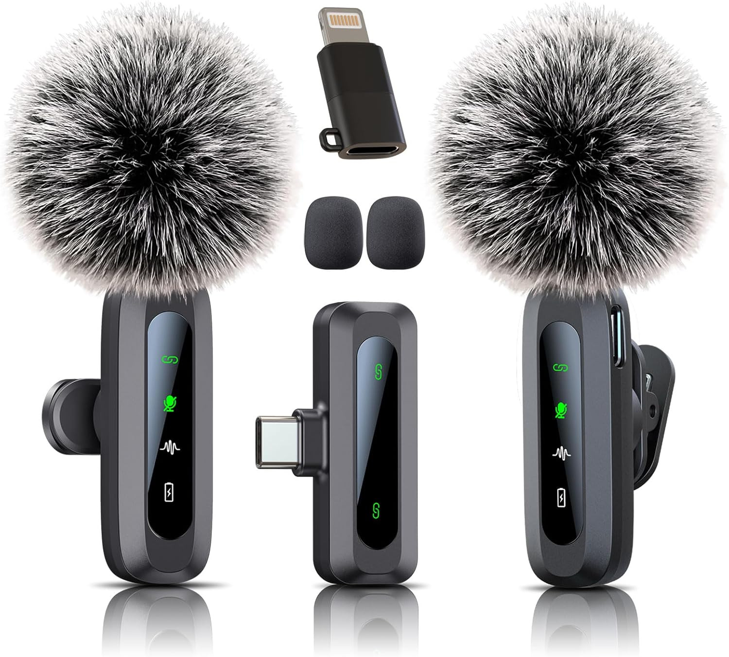 Wireless Mini Microphone for USB-C Devices, iPad & Android, Lavalier Mic with No