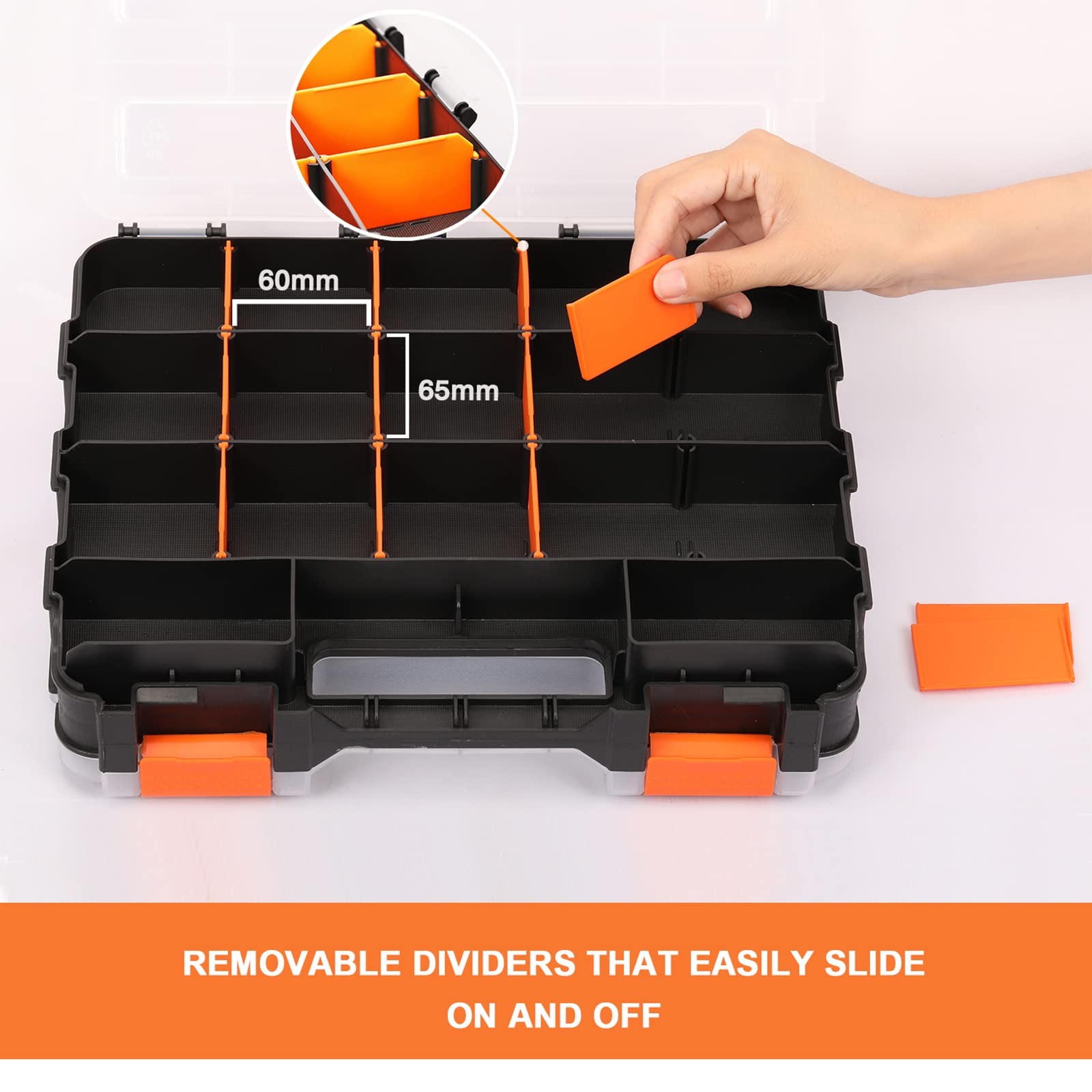 Mayouko Double Side Tools Organizer, Customizable Removable Plastic Dividers,...