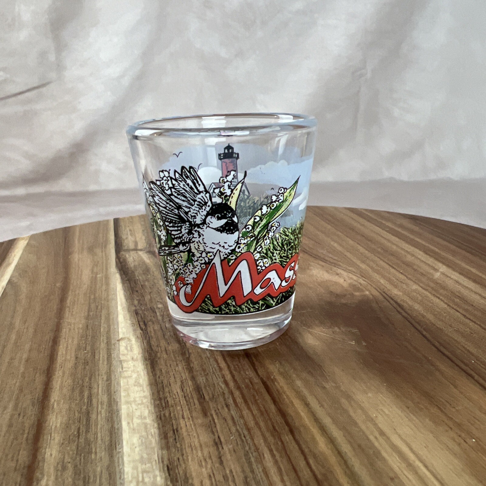 Souvenir Shot Glass – Massachusetts – Lighthouse – Bird