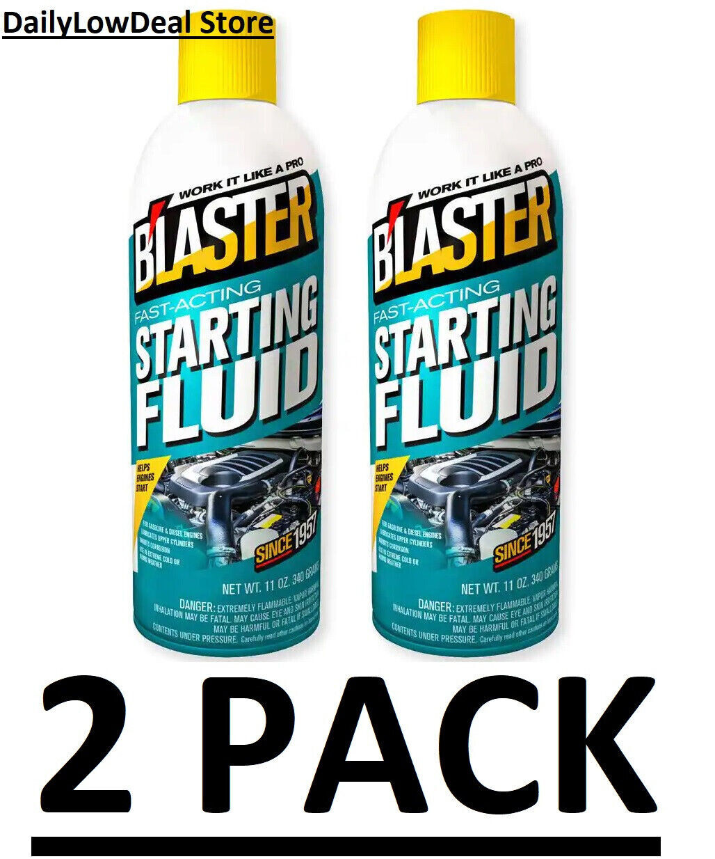 2 PACK - BLASTER Fast-Acting Starting Fluid Spray 11 oz. MPN: 16-SF