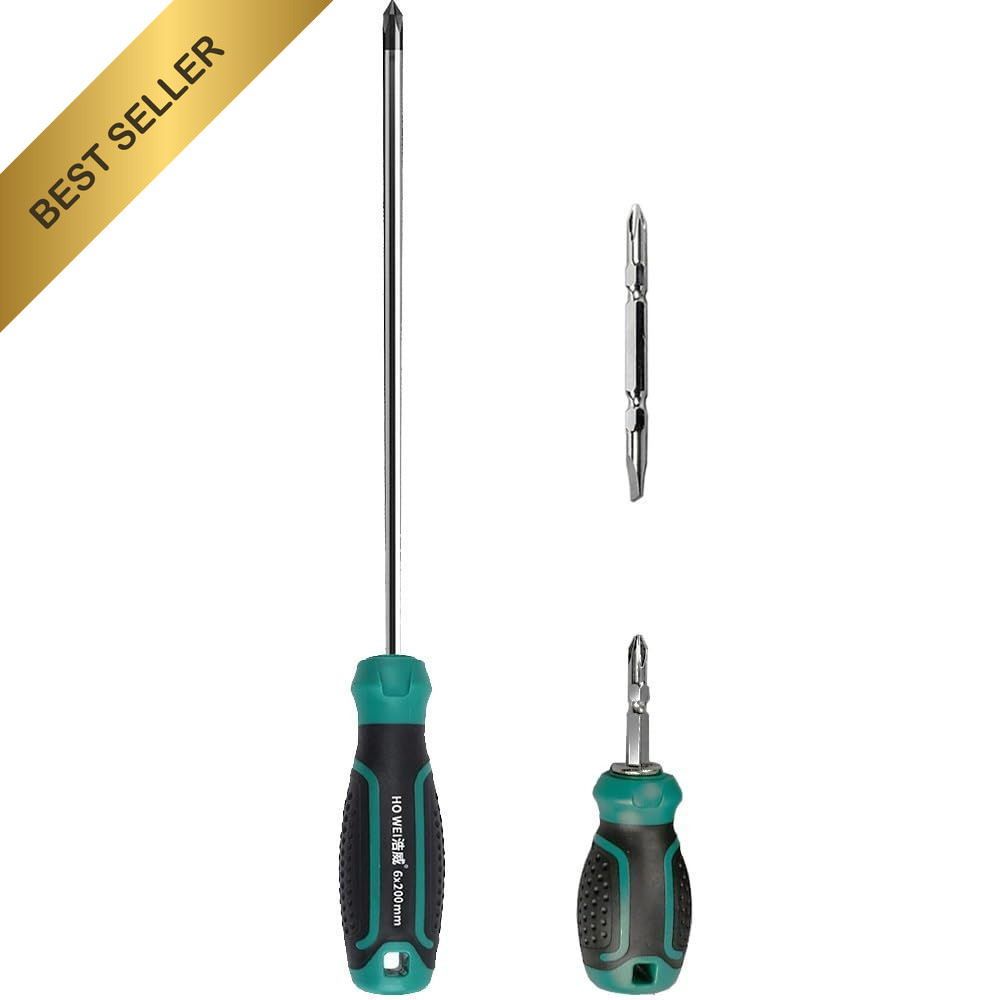2-Piece 8 Inch PH2 Phillips Screwdriver Set Magnetic Tip Long Heavy Duty Tools