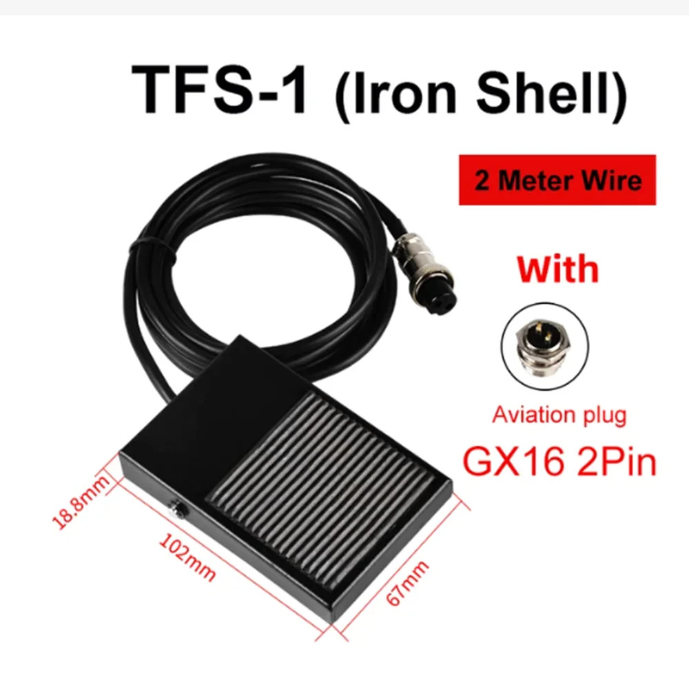 2M Cable TFS-1 Foot Switch with 2 Pin Aviation Plug for Spot Welding Machine