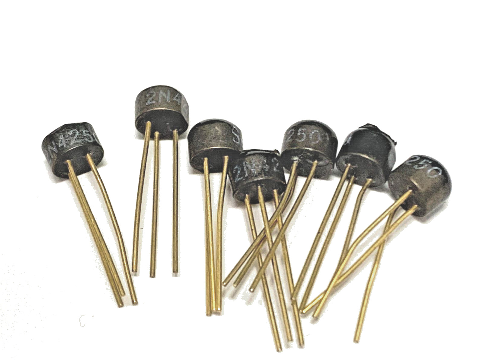LOTY OF 5 2N4250 Si PNP Glob-Top Transistor TO-106 package, gold plated leads