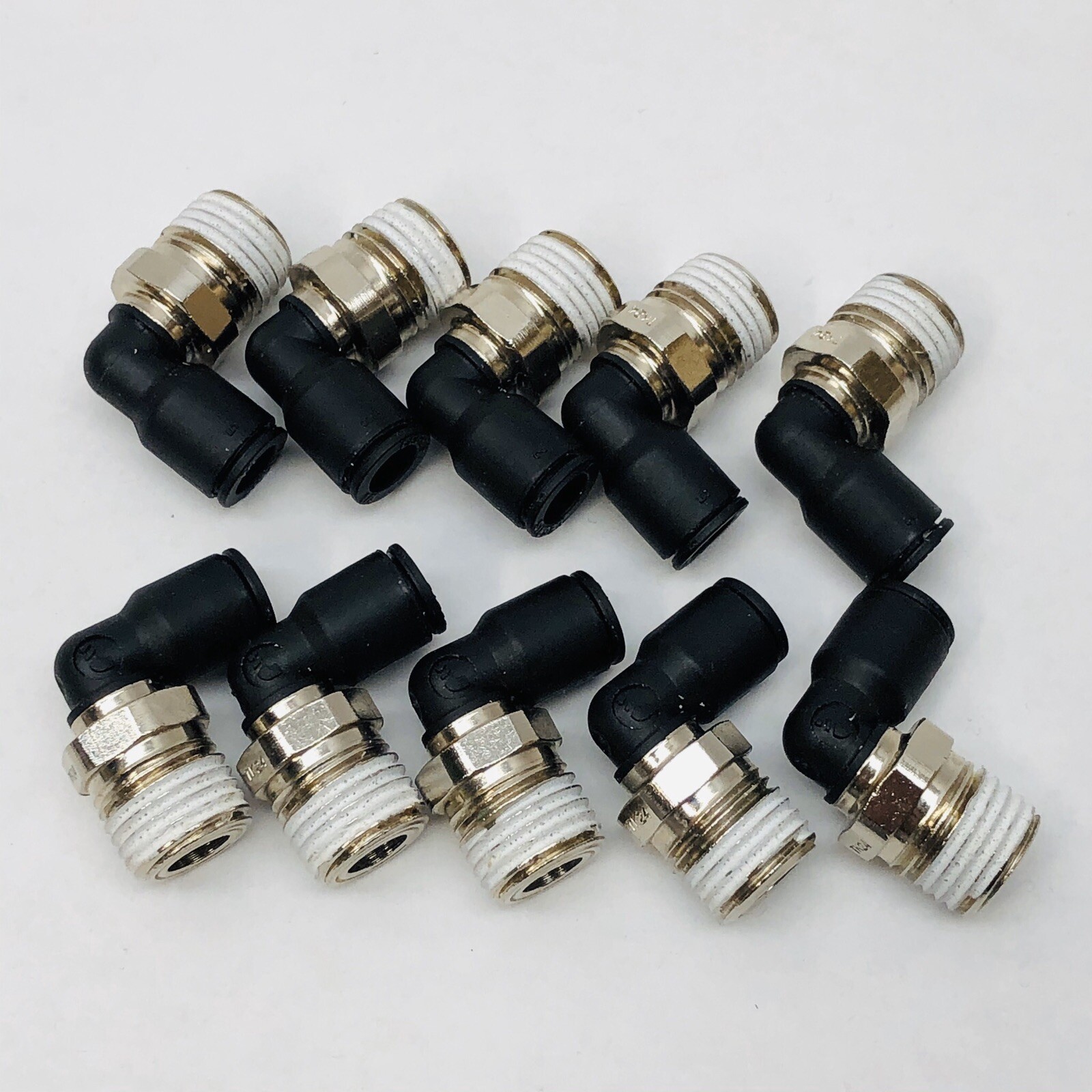 LOT OF 10 LEGRIS MALE 90º METAL/PLASTIC COMBINATION ELBOW 1/4" NPT  (TK24)