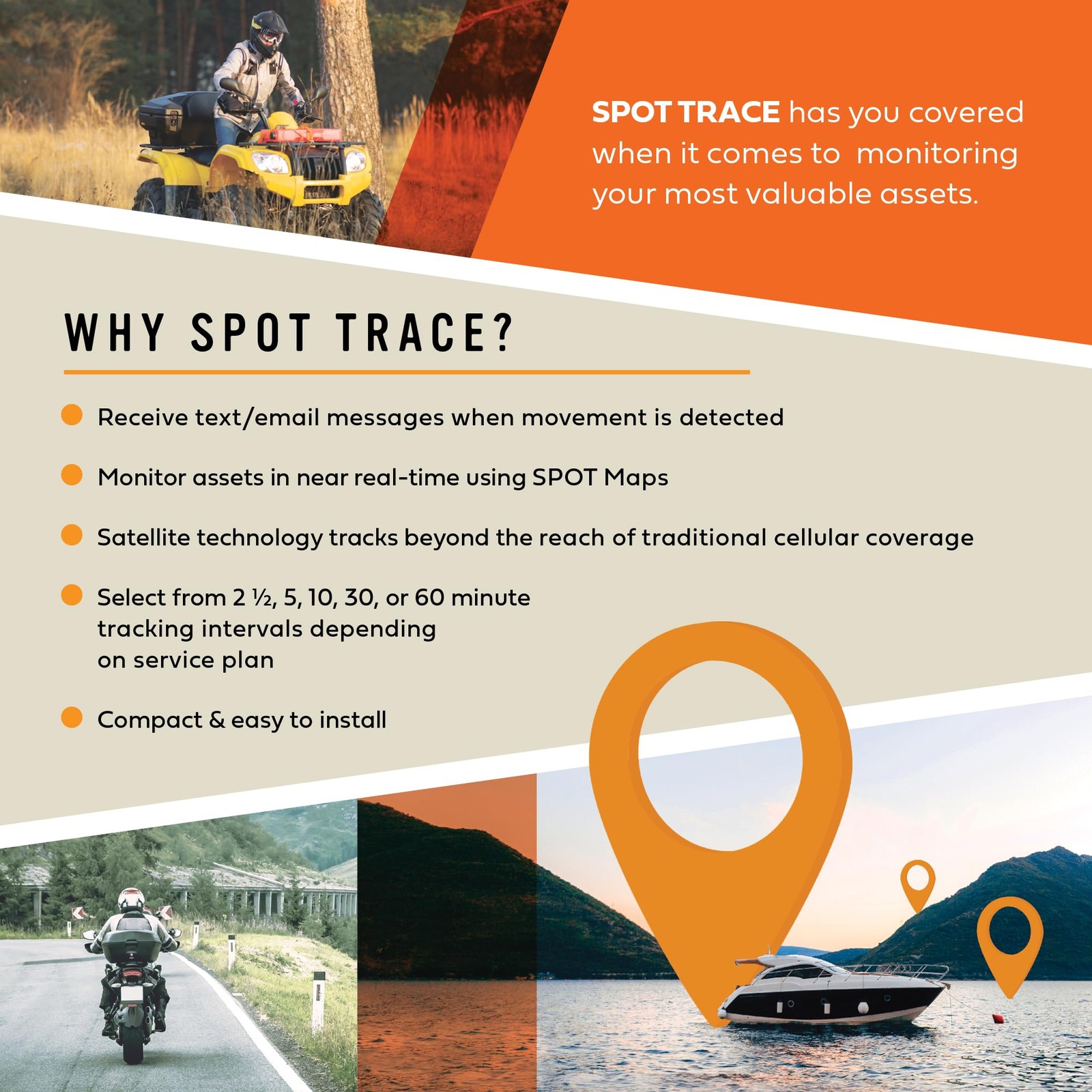 Spot Trace Satellite Tracking Device | Handheld Tracker for Hiking, Camping, Car
