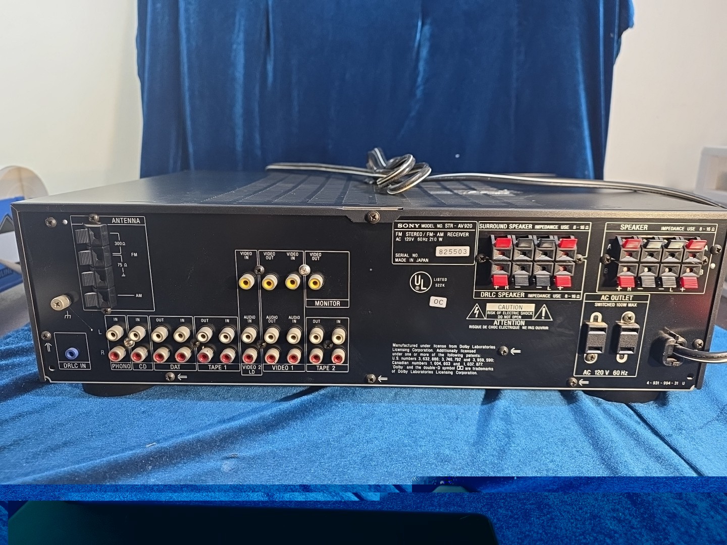 Sony STR-AV920 AM/FM Stereo With Original Remote.