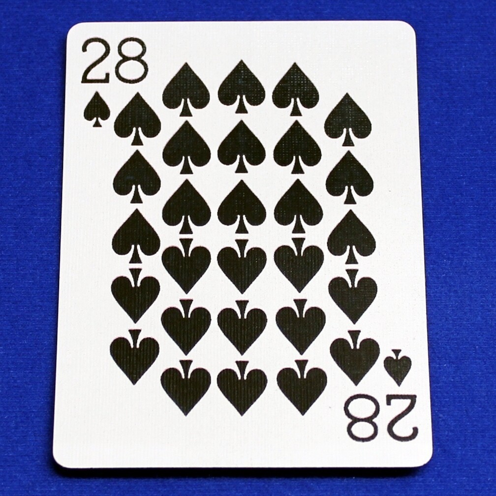 28 of Spades, Bicycle Printed Gaff Card, Blue