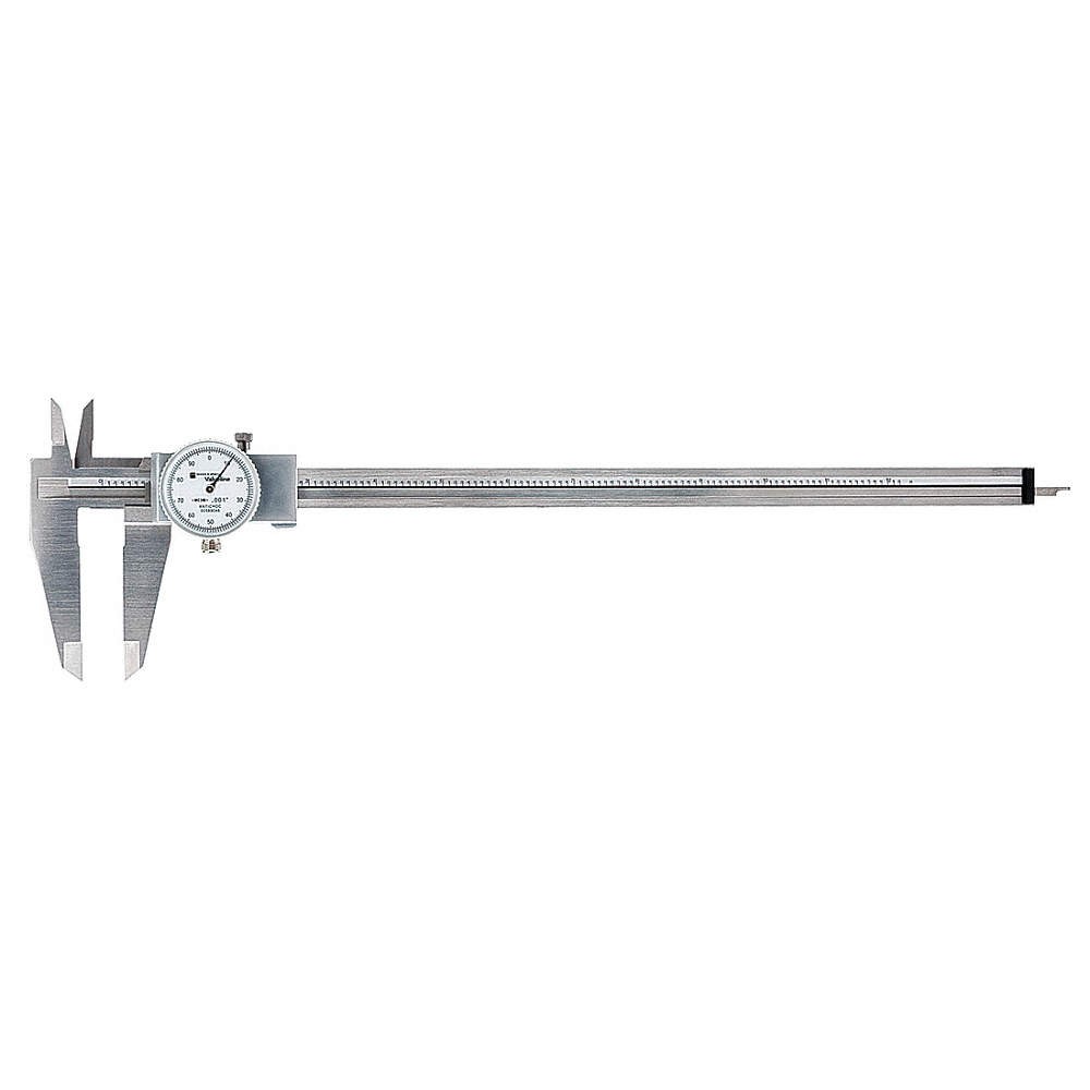TESA BROWN & SHARPE 00589046 Dial Caliper,Stainless Steel,White 49U609