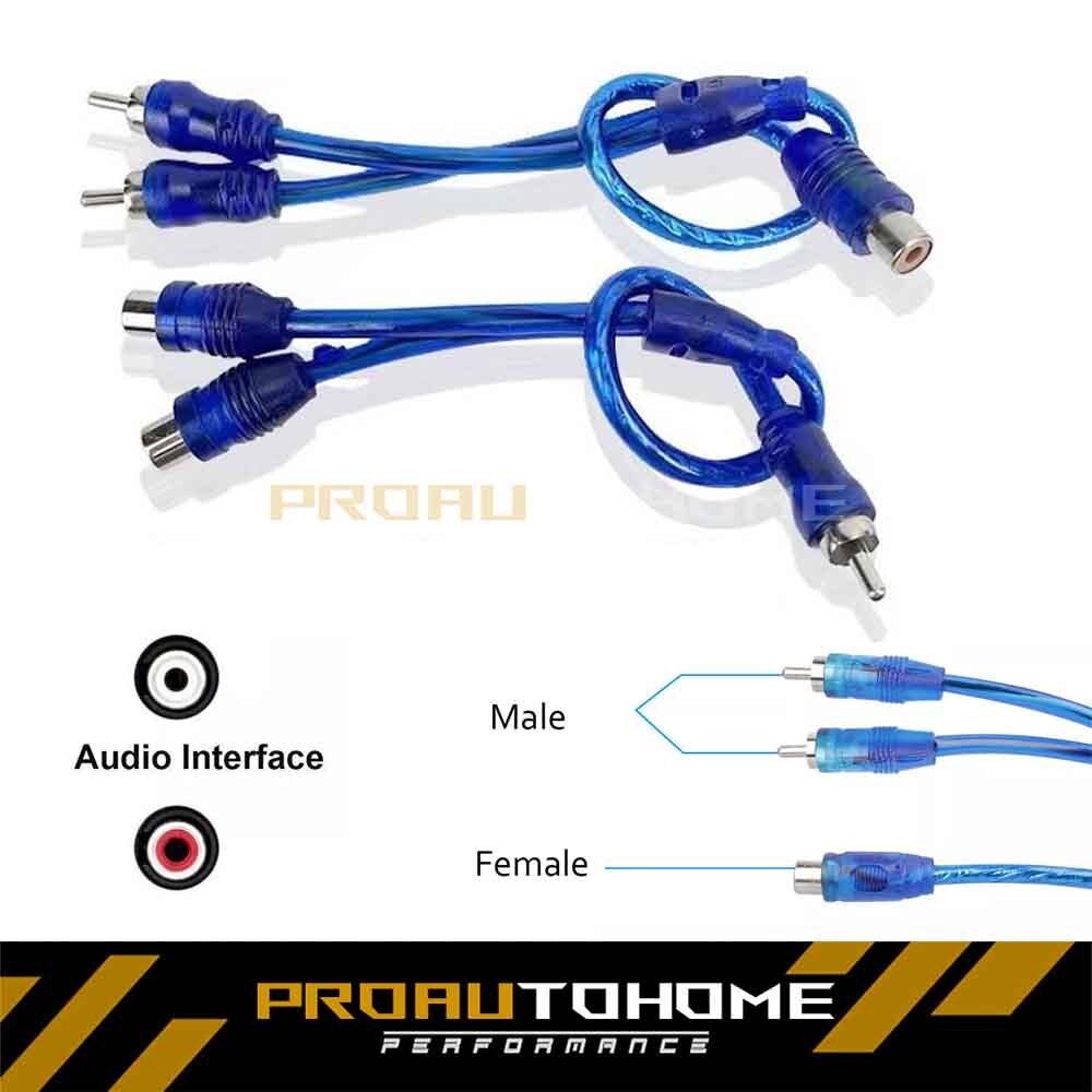 2-10PCS 1 Female to 2 Male RCA Y Splitter Audio Jack Cable Adapter Connector US