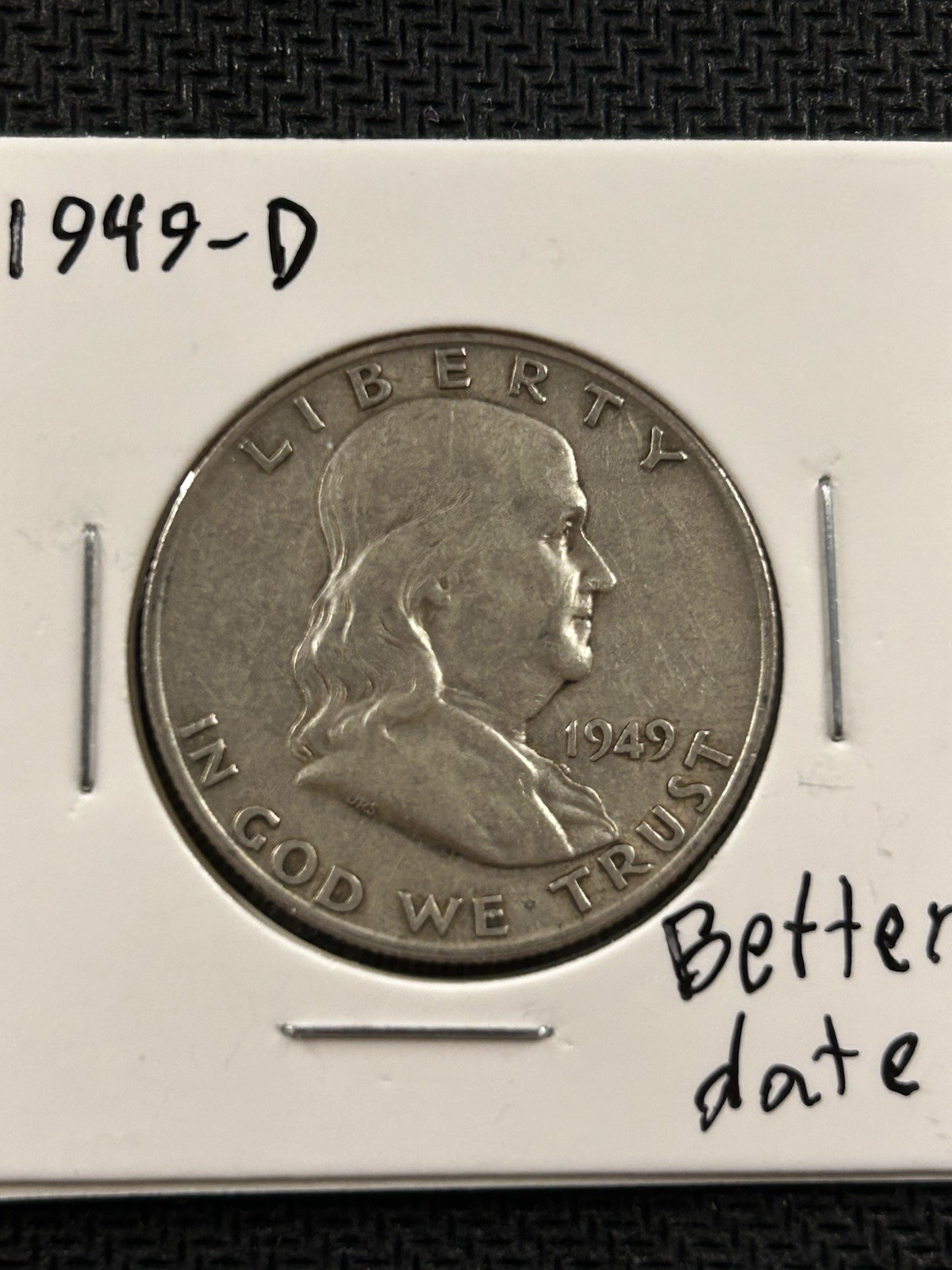 1949-D Franklin Half Dollar 50C 90% Silver Business Strike Denver Better Date