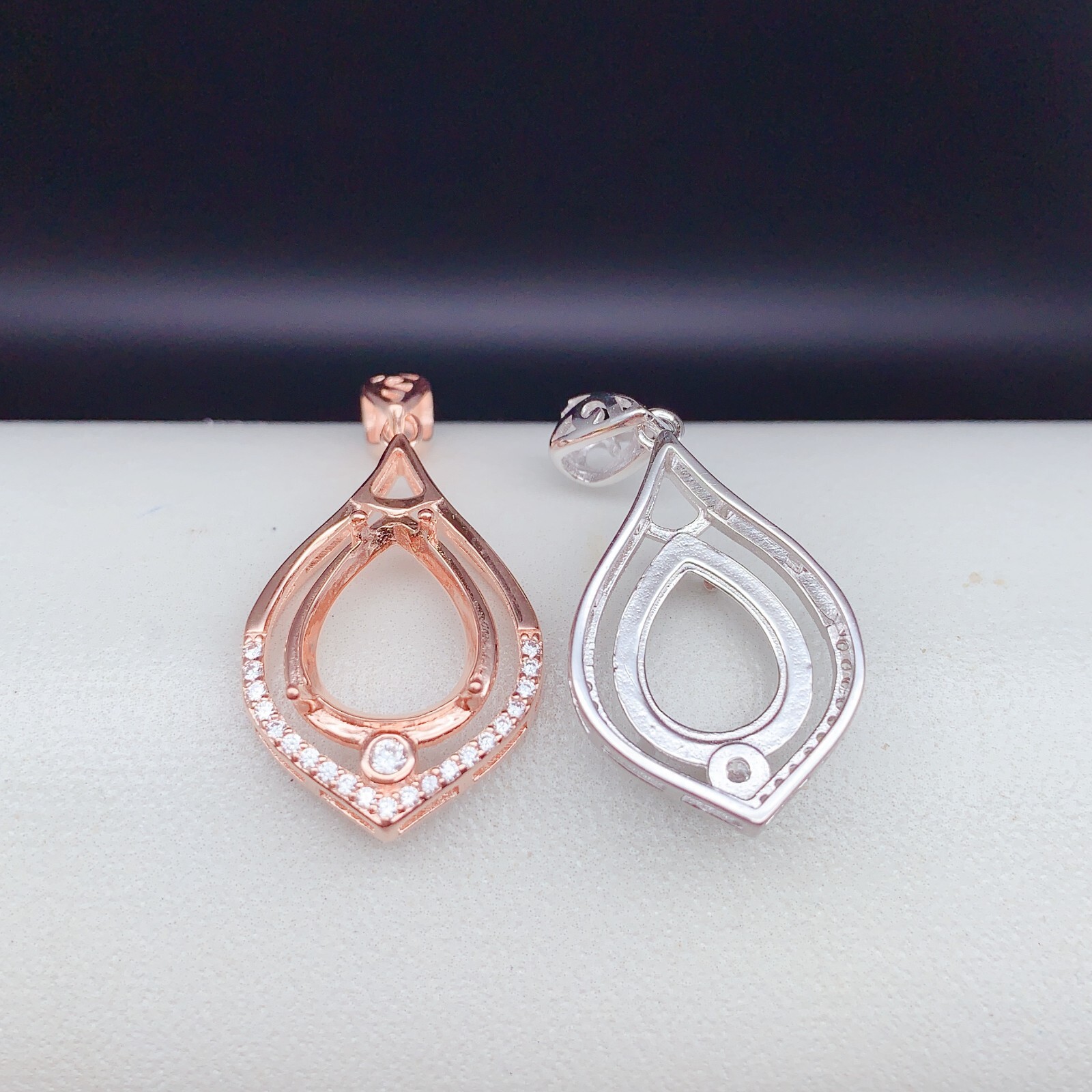 Silver 925 pendant empty setting, DIY blank setting YD04