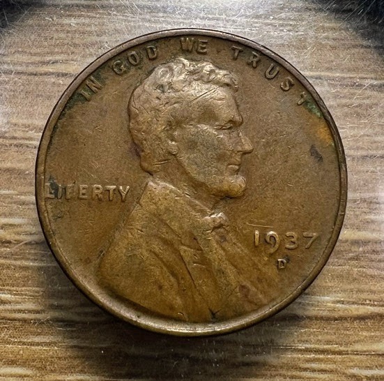 1937-D Lincoln Wheat Cent - Actual Coin Shown - Free Shipping & Tracking INV#42