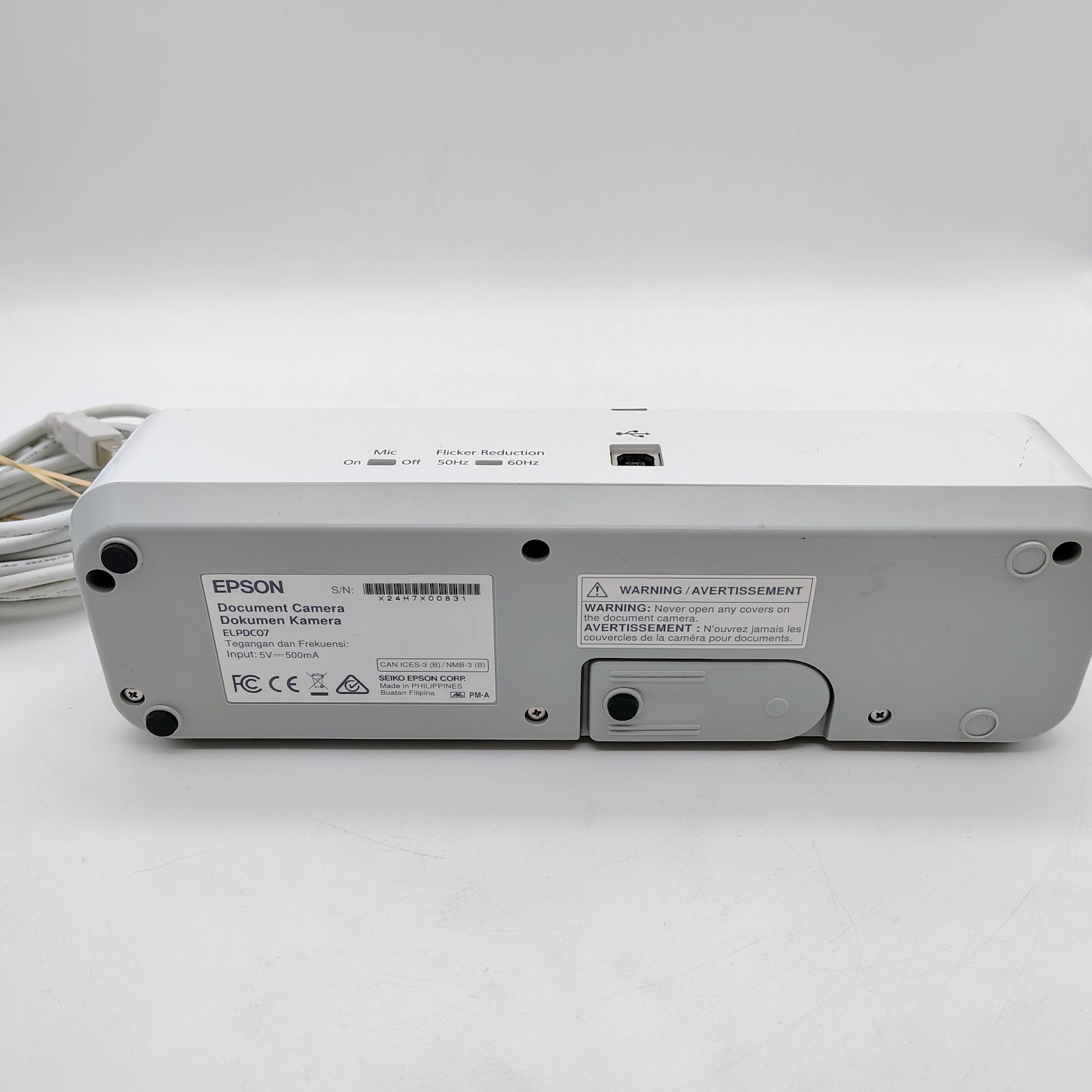 Epson ELPDC07 Digital Document HD 1080p Camera Portable Visualizer 8x Zoom